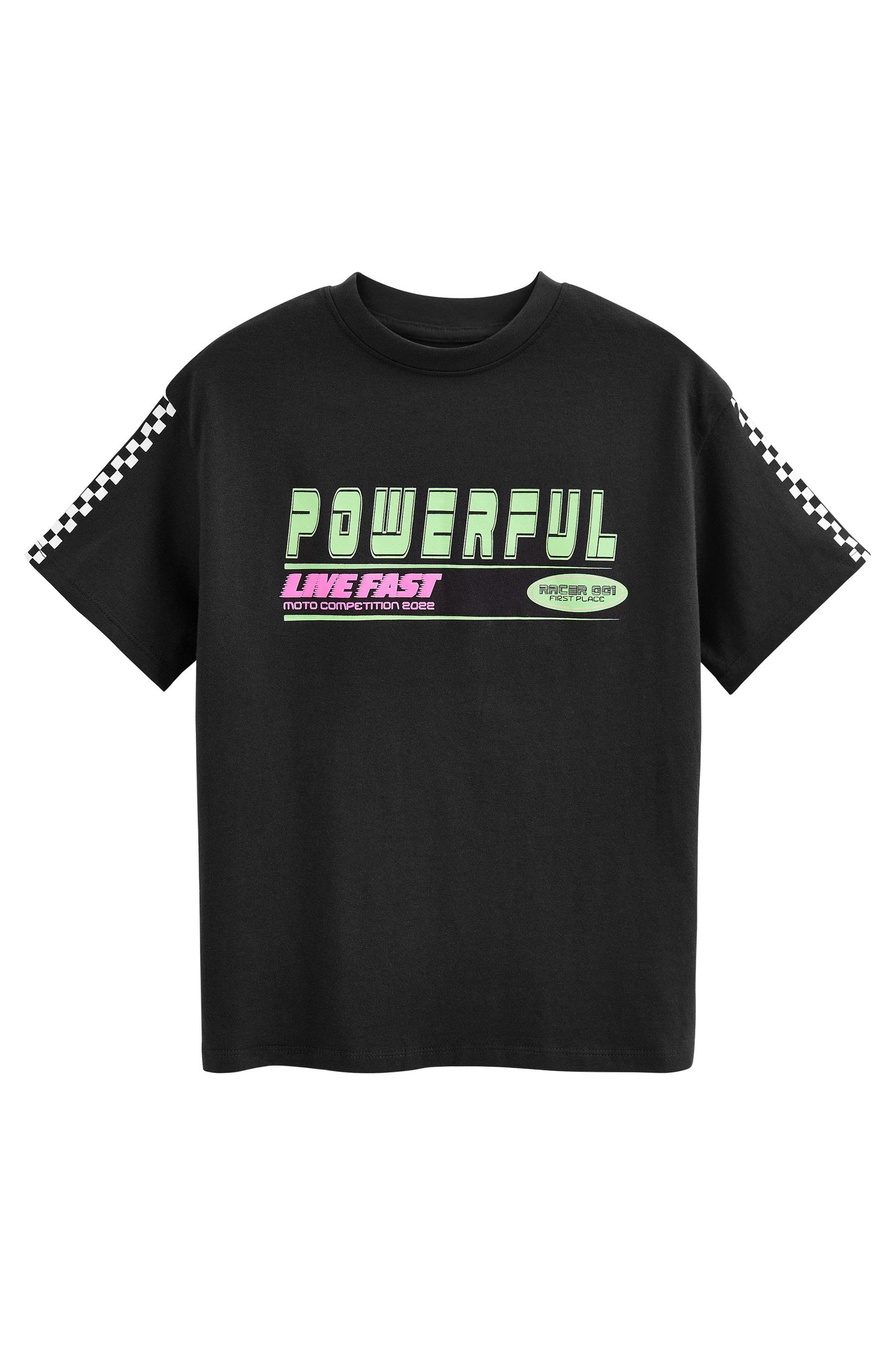 Next T-Shirt Oversize-T-Shirt mit Grafikprint (1-tlg) Black Racer