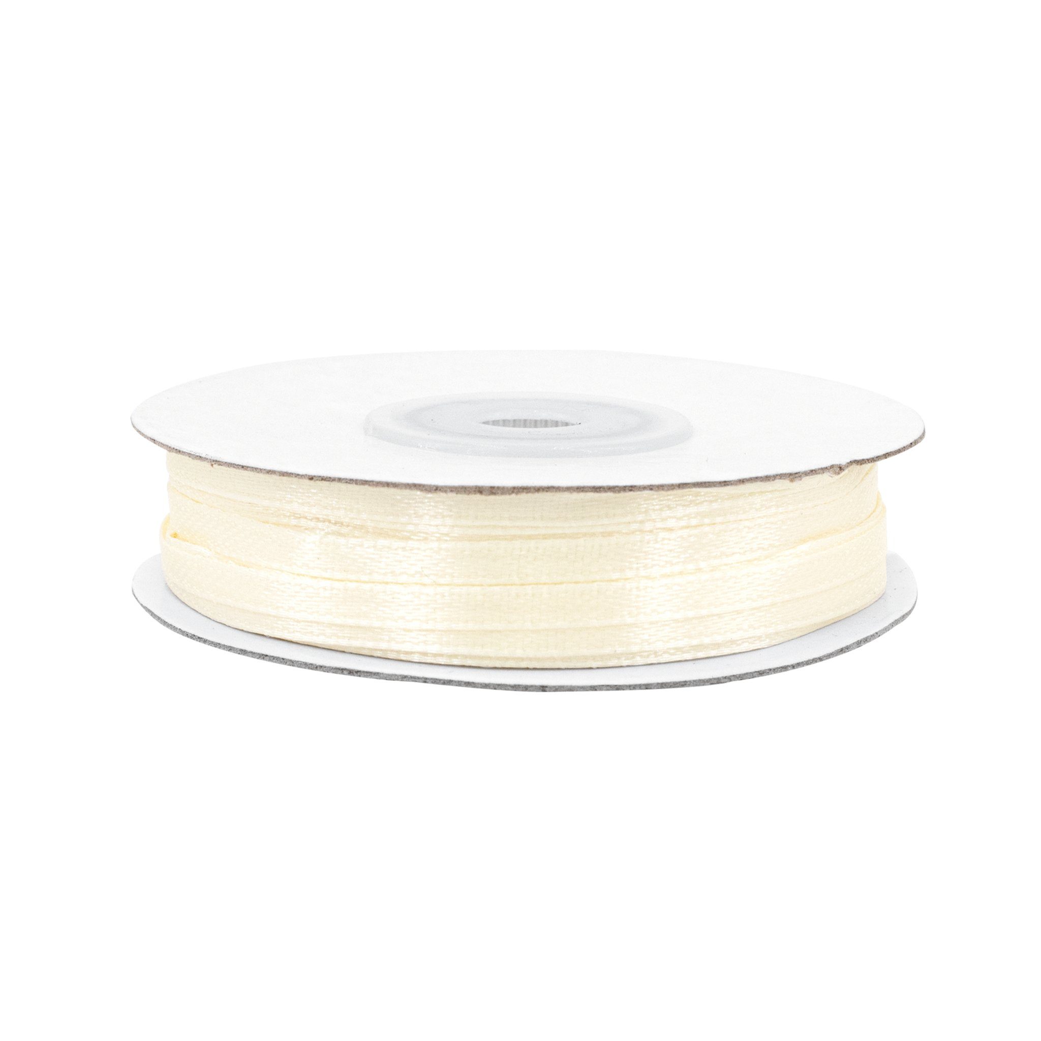 Creativery Satinband, Satinband 3mm x 50m Rolle Creme