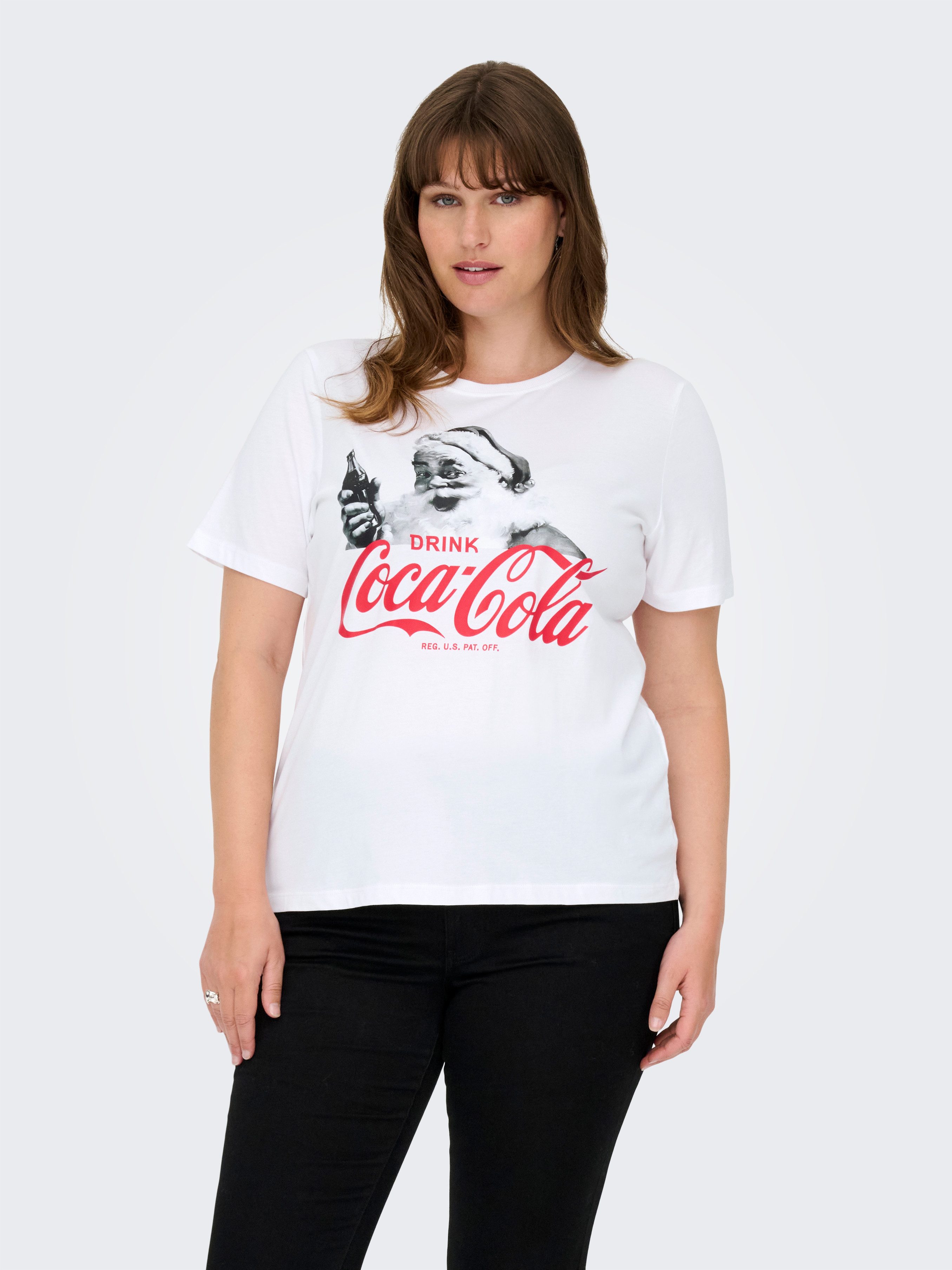 ONLY CARMAKOMA Kurzarmshirt CARCOCA COLA XMAS LIFE S/S TOP JRS günstig online kaufen