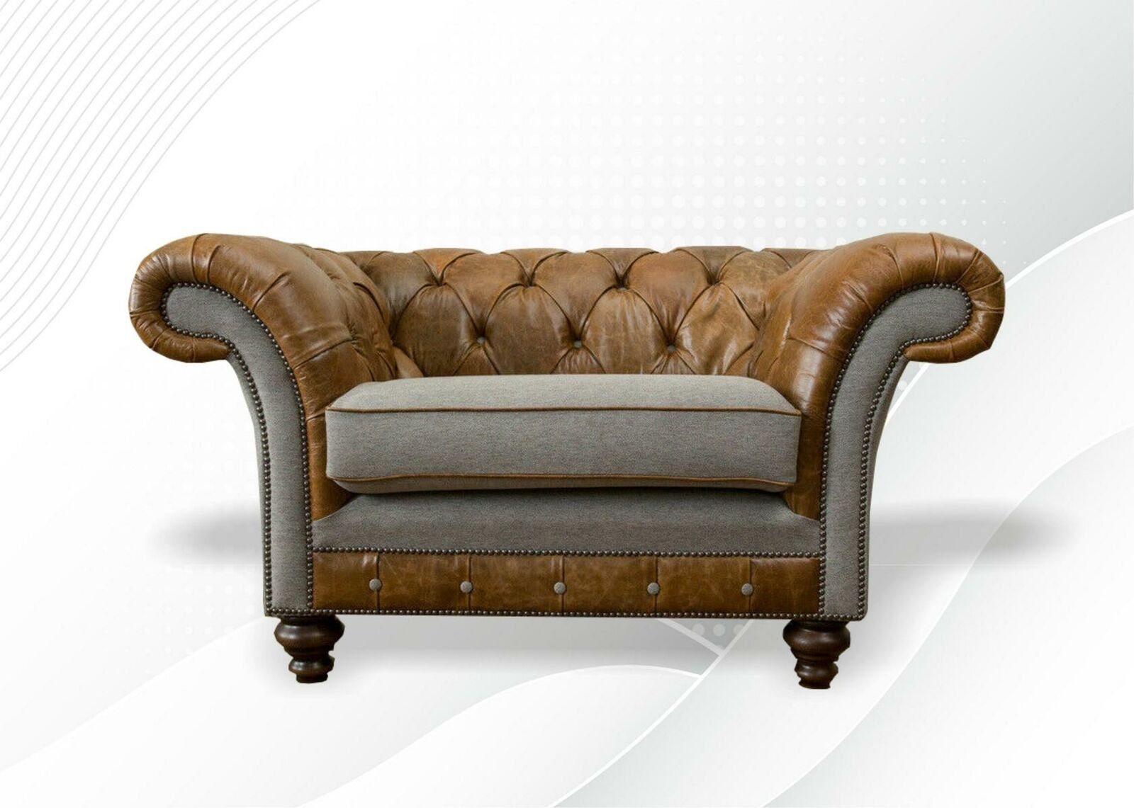 JVmoebel Sessel, Sessel 1 Sitzer Chesterfield Kunstleder Polster Sofas Design Luxus