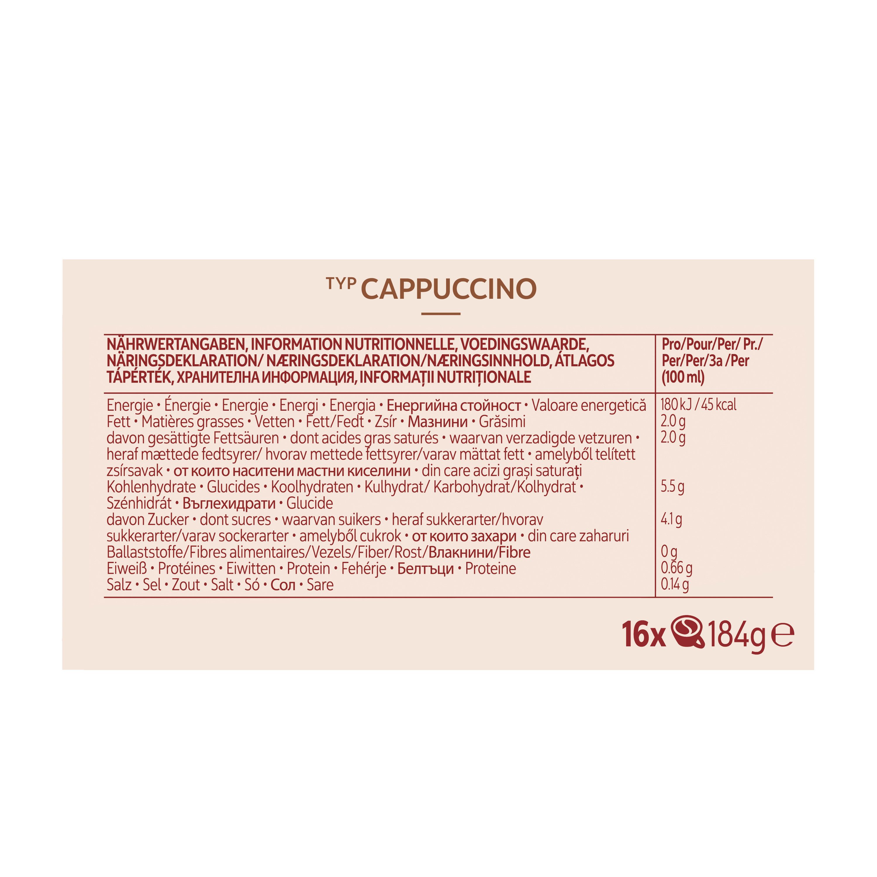 Senseo Kaffee Pads Typ Cappuccino Senseopads 5 x 16 = 80 Getränke Vorteilspack, (Packung, 5er Pack) – Bild 3 von 3