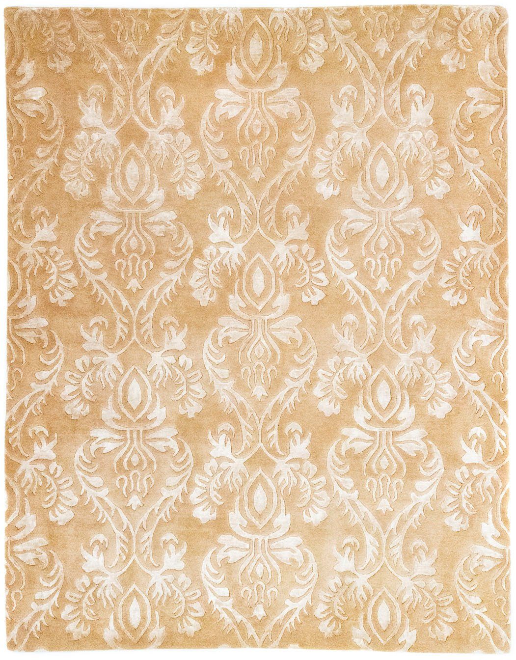 Wollteppich »Designer Teppich handgeknüpft beige«, morgenland, rechteckig, Höhe 10 mm, handgeknüpft-HomeTrends