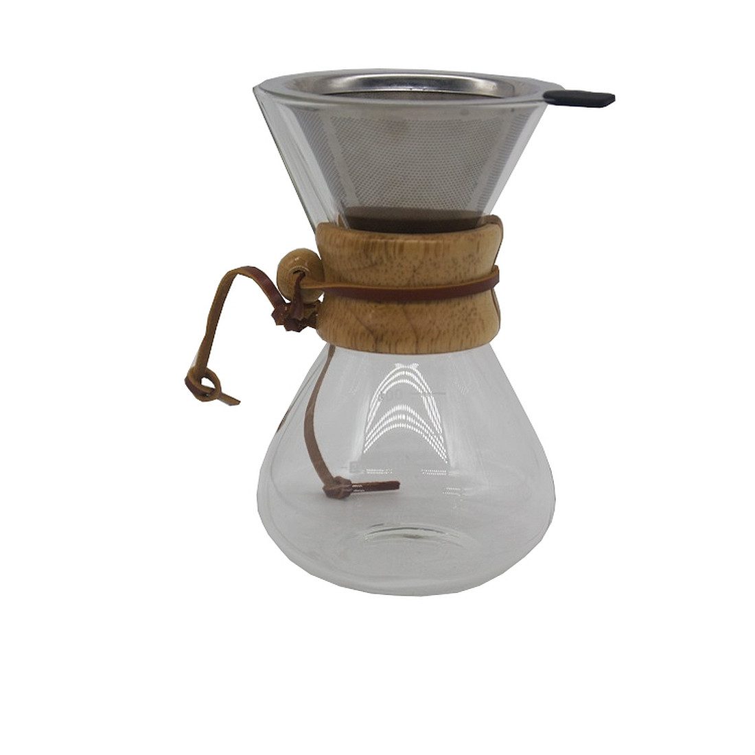 monkano Permanentfilter Kaffeebereiter Glaskanne Livorno mit Edelstahl-Dauerfilter 400ml