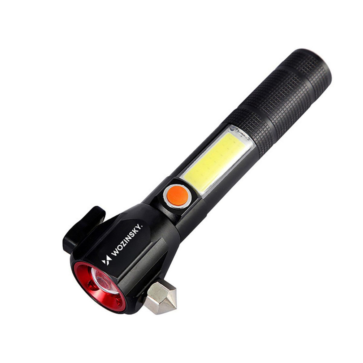Wozinsky LED Taschenlampe WLR-31, Glasbrecher, Gurtschneider, Magnet und COB-Warnlicht