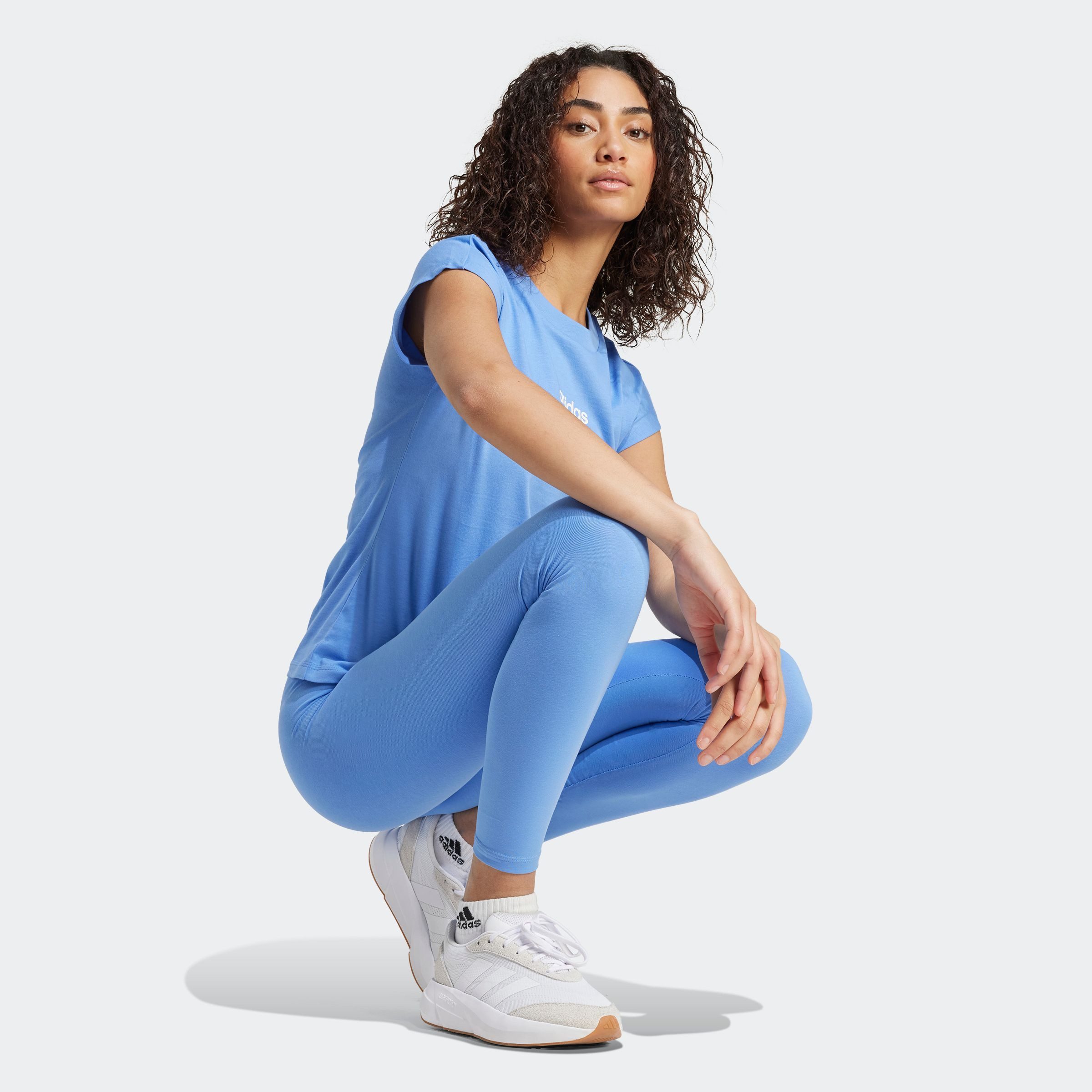 adidas Sportswear Leggings W LIN SJ LEG aus Baumwollmaterial mit Stretchanteil, hoher Bund, ohne Verschluss