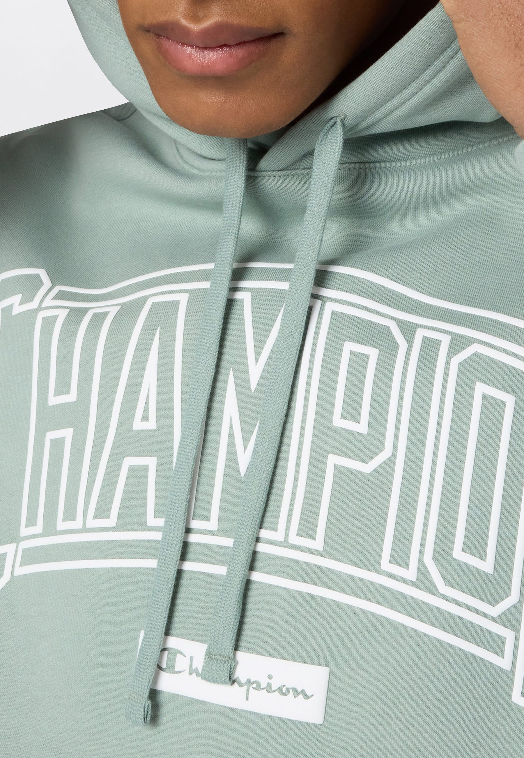 Champion Kapuzensweatshirt COLLEGE Relax Fit Fleece Hoodie mit Kordelverschluss, Langarm-Design, gerader Abschluss, normale Länge