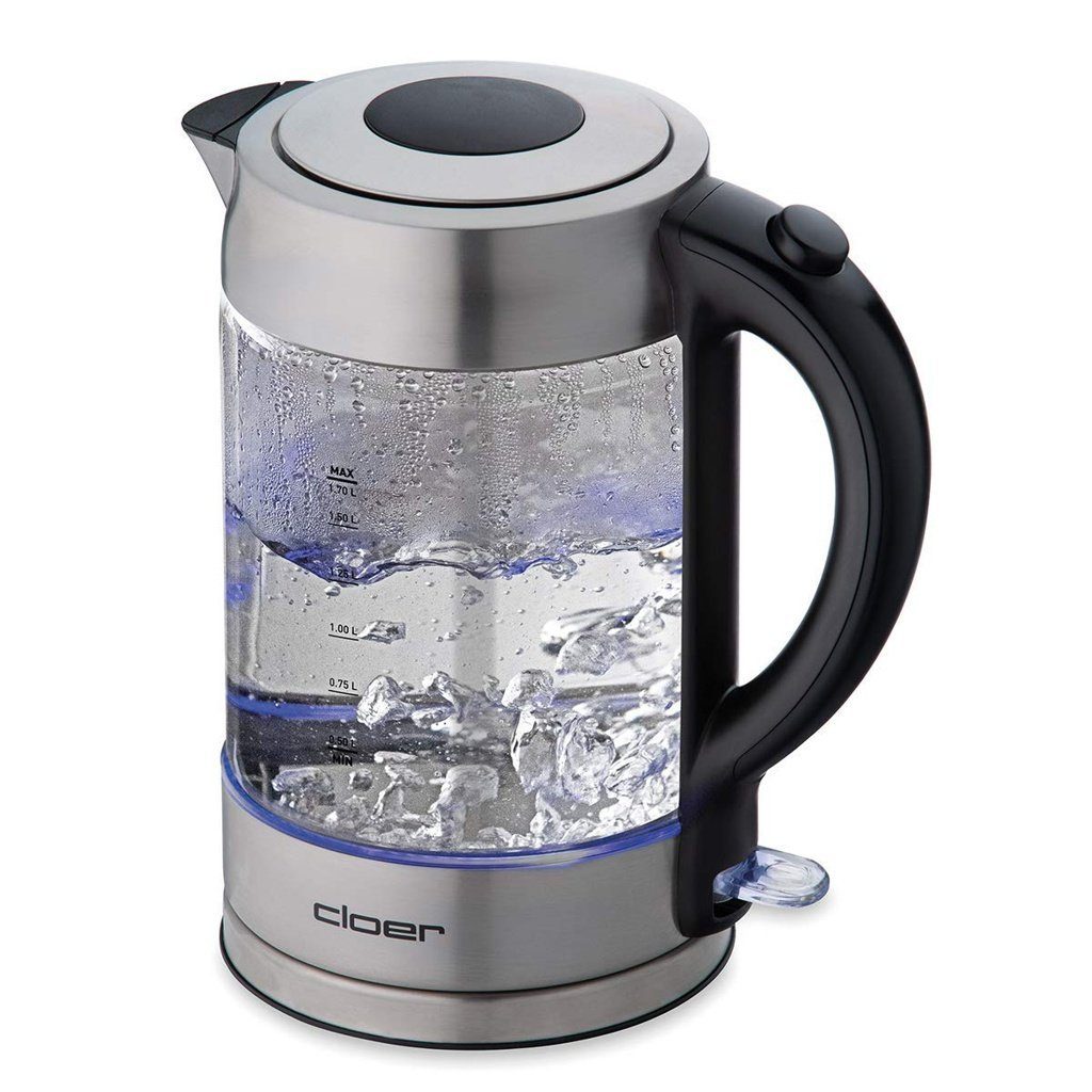 Cloer Wasserkocher 4429 Glas- 1,7 Liter Edelstahl