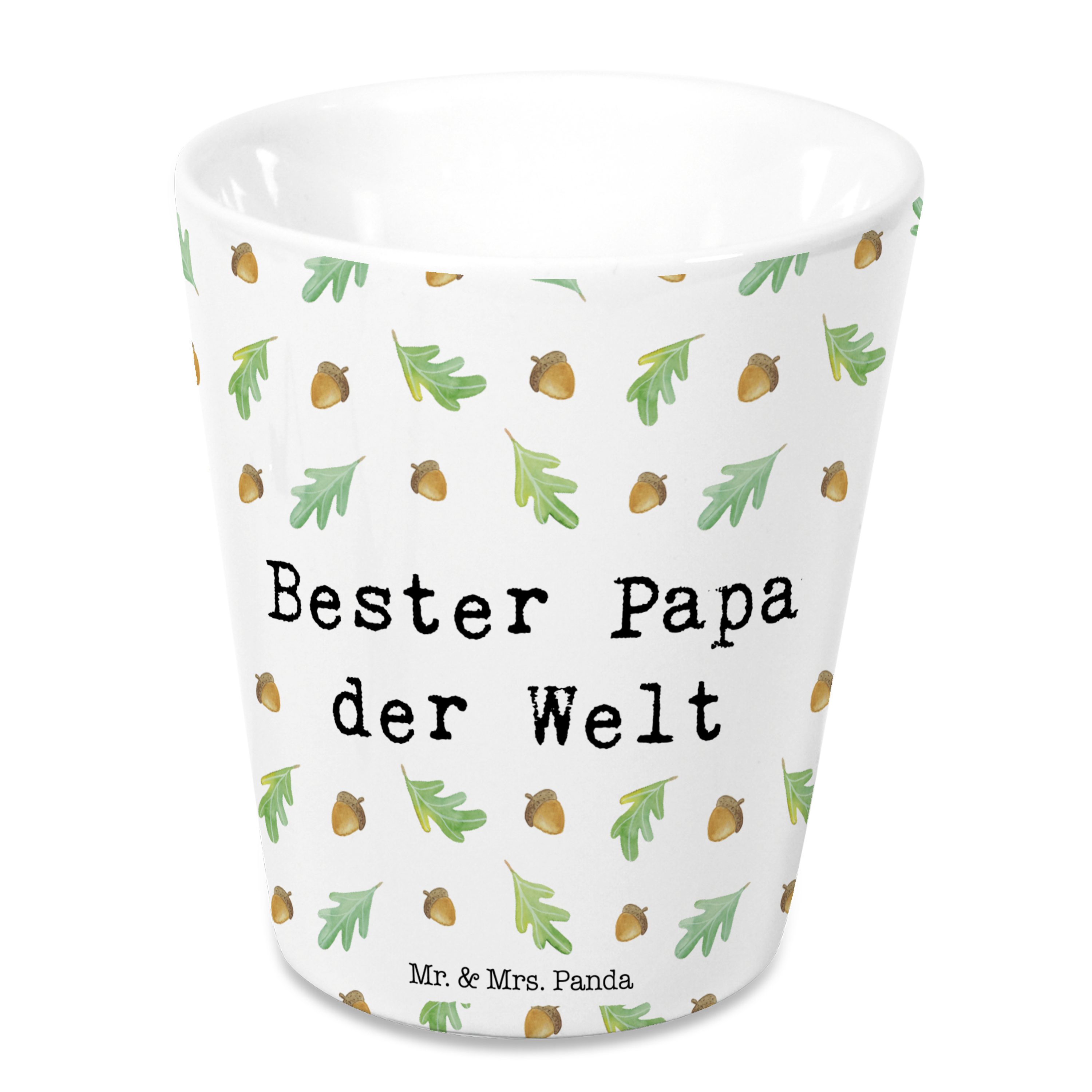 Mr. & Mrs. Panda Blumentopf Bester Papa der Welt - Weiß - Geschenk, Naturliebhaber, Keramiktopf, (1 St)