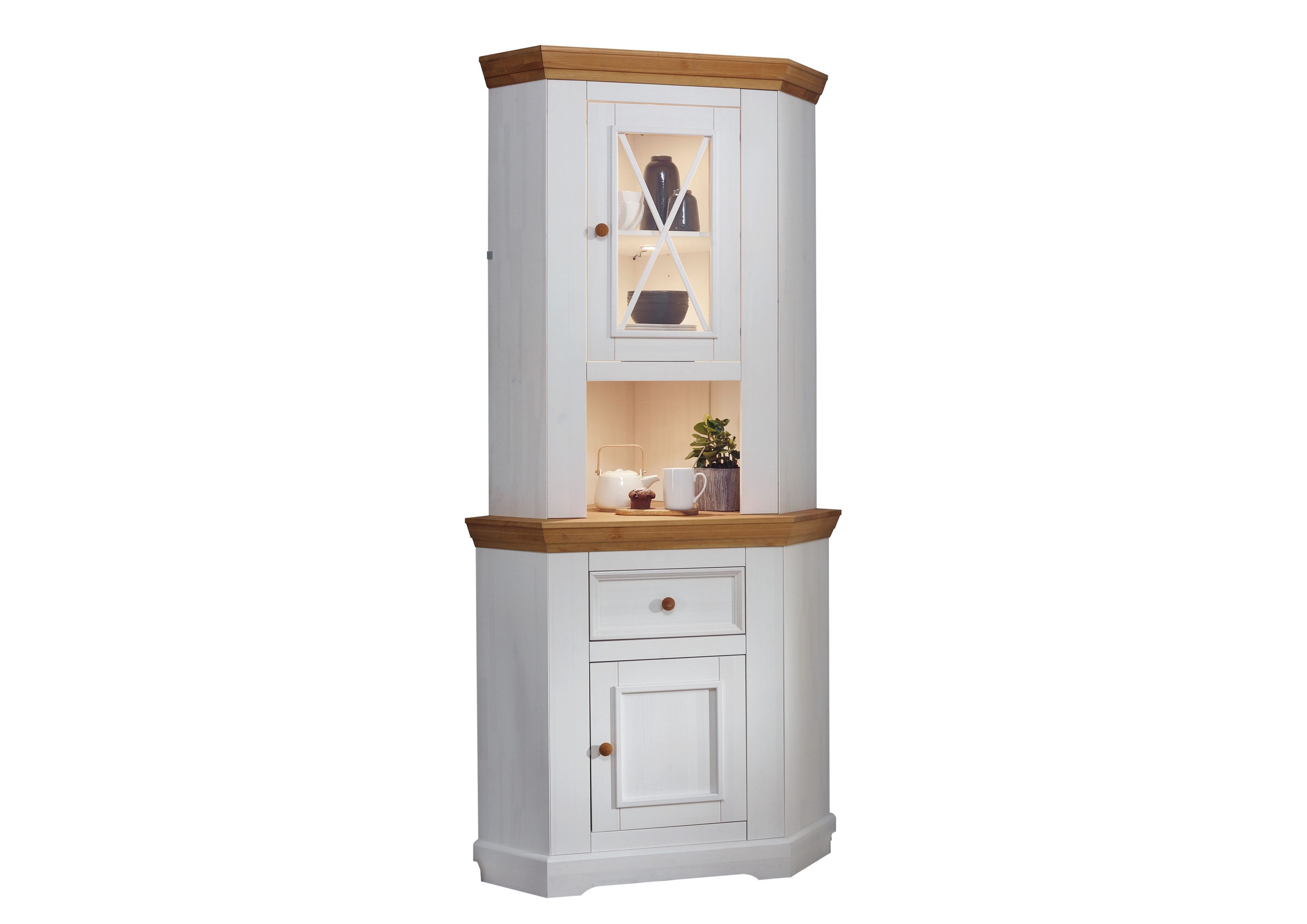 Lebenswert Buffet WZ-0133 (BxHxT: 103x214x69 cm) aus Kiefer massiv in weiß mit einer Schublade und 2 Türen