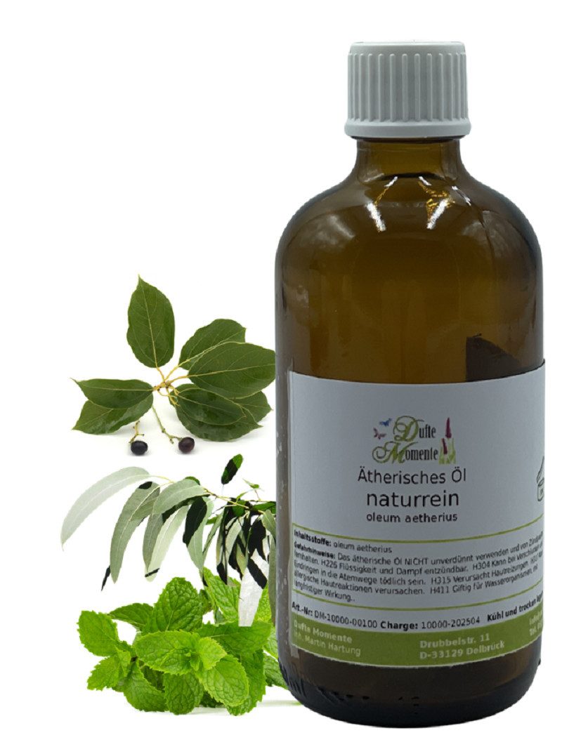 Dufte Momente Sauna-Aufgussset Ätherische Ölmischung Aktiv Sport (Eukalyptus, Kampfer, Minze) (1-tlg) Naturreine Mischung für Sauna & Diffusor, 100% pur & vegan