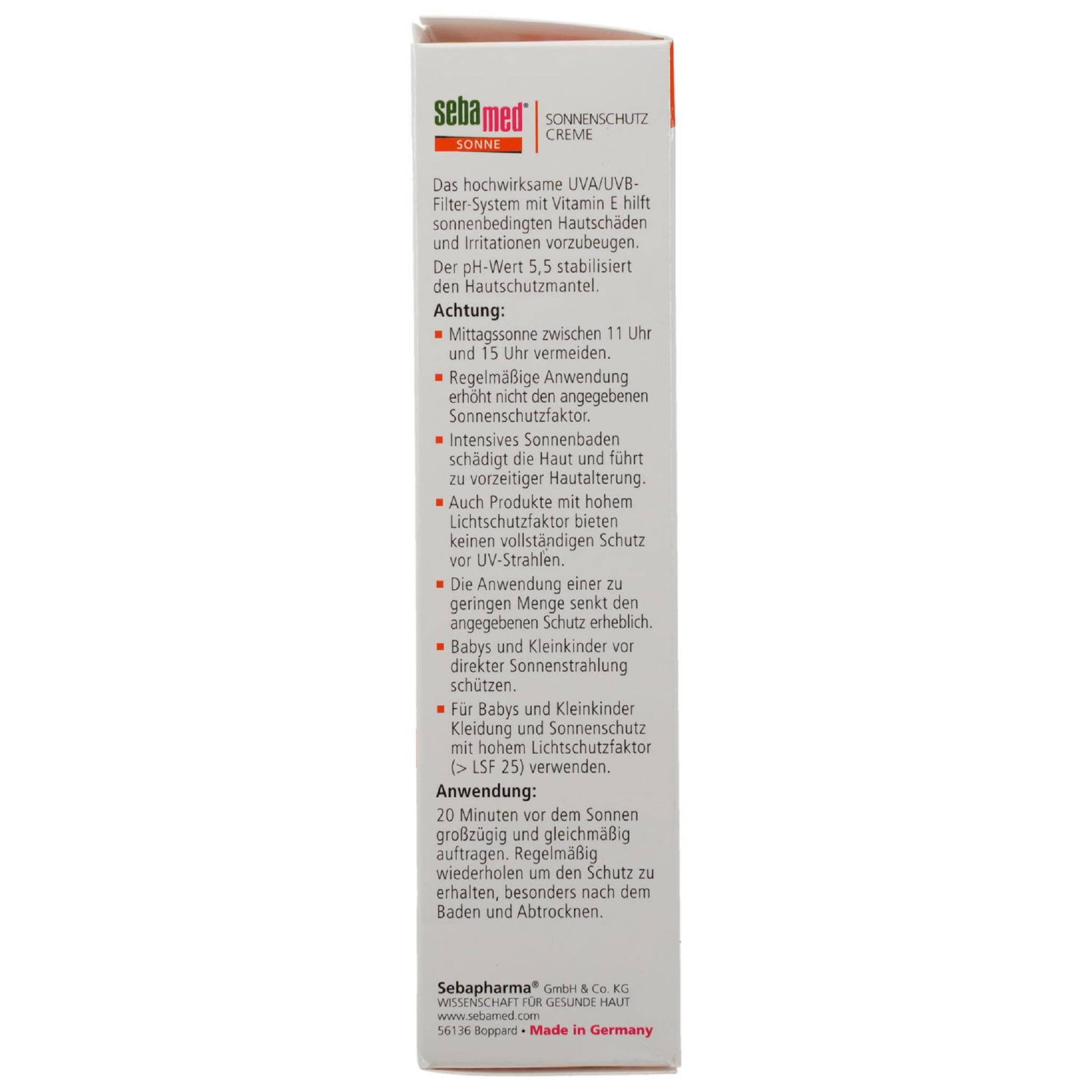 sebamed Sonnenschutzcreme SEBAMED Sonnenschutz Creme LSF 50,+ 75ml PZN 14347517