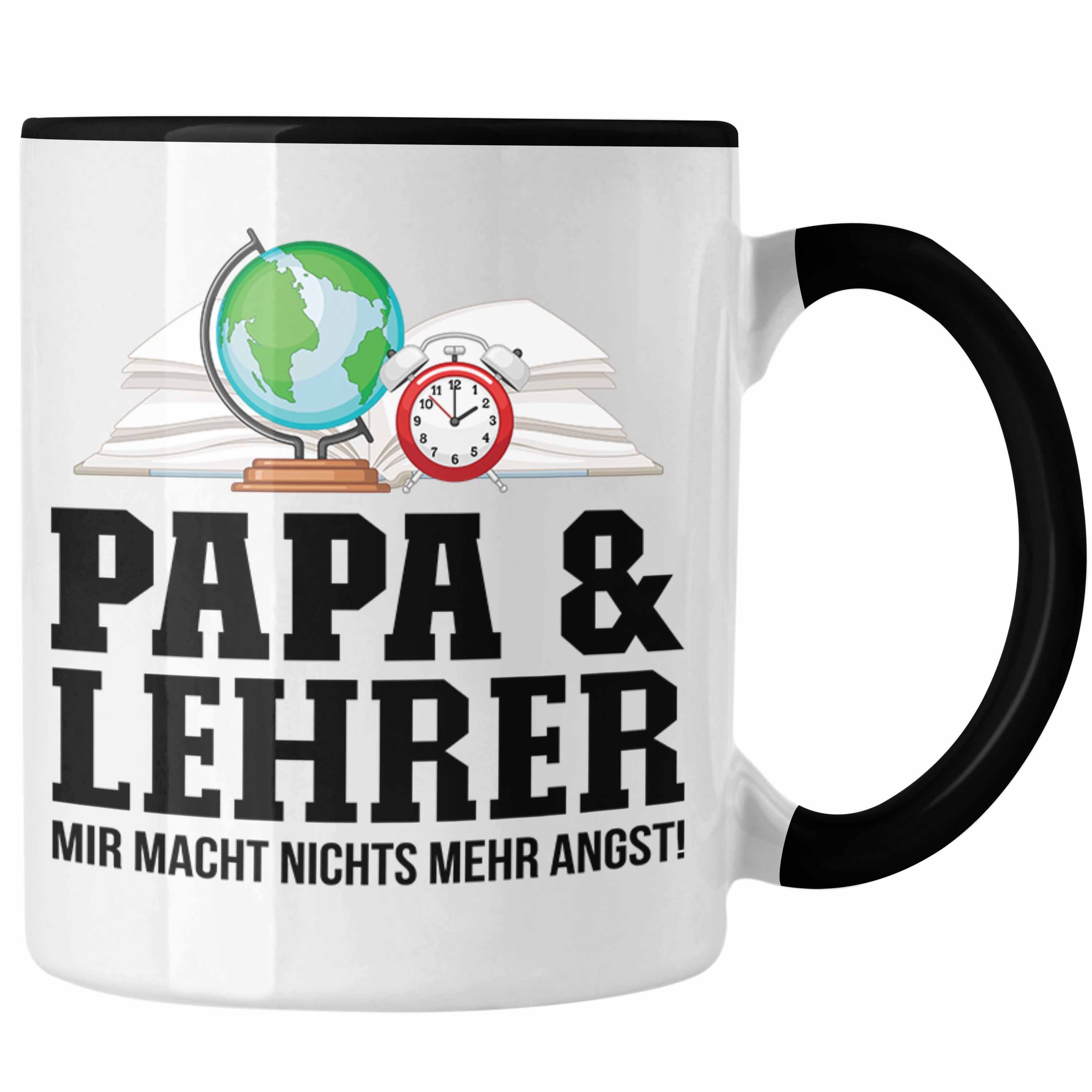 Trendation Tasse Trendation - Papa und Lehrer Tasse Geschenkidee Vater für Lehrer Gebur Schwarz