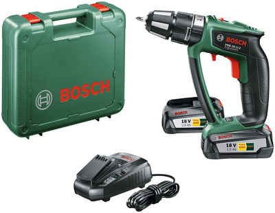 Bosch Home & Garden Akku-Schlagbohrschrauber »PSB 18 LI-2 Ergonomic«, max. 1400 U/min, (Set), inkl. 2 Akkus und Ladegerät