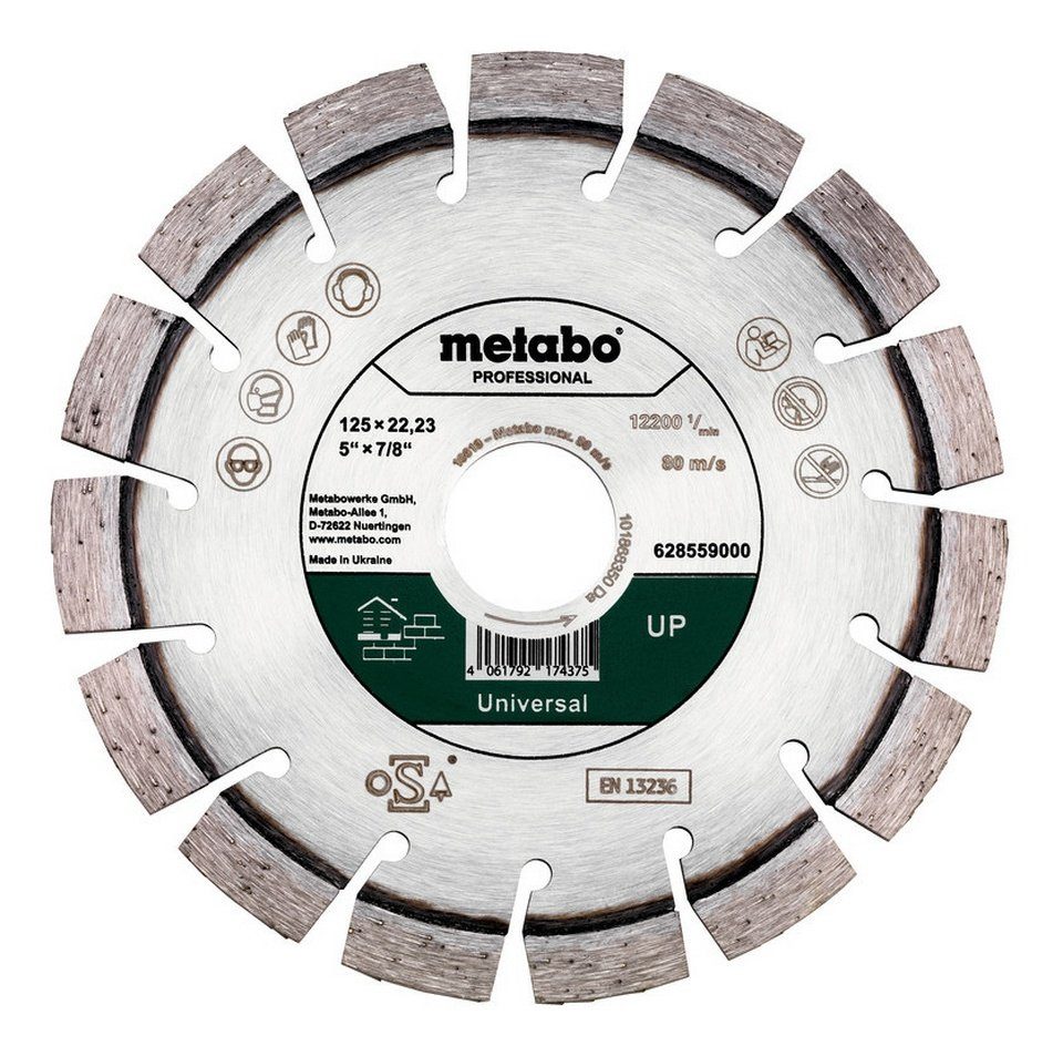 metabo Trennscheibe, Ø 125 mm, Diamant 125 x 22,23 mm Universal professional