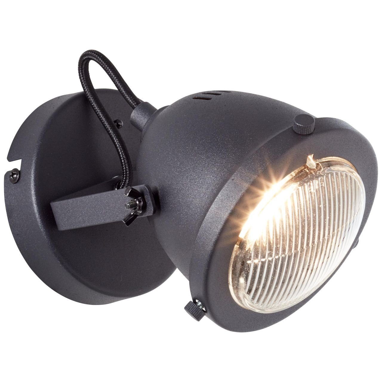 Brilliant Carmen Carmen, GU10, 5W 1x schwarz PAR51, korund, Lampe, Wandleuchte Metall/Glas, Wandspot