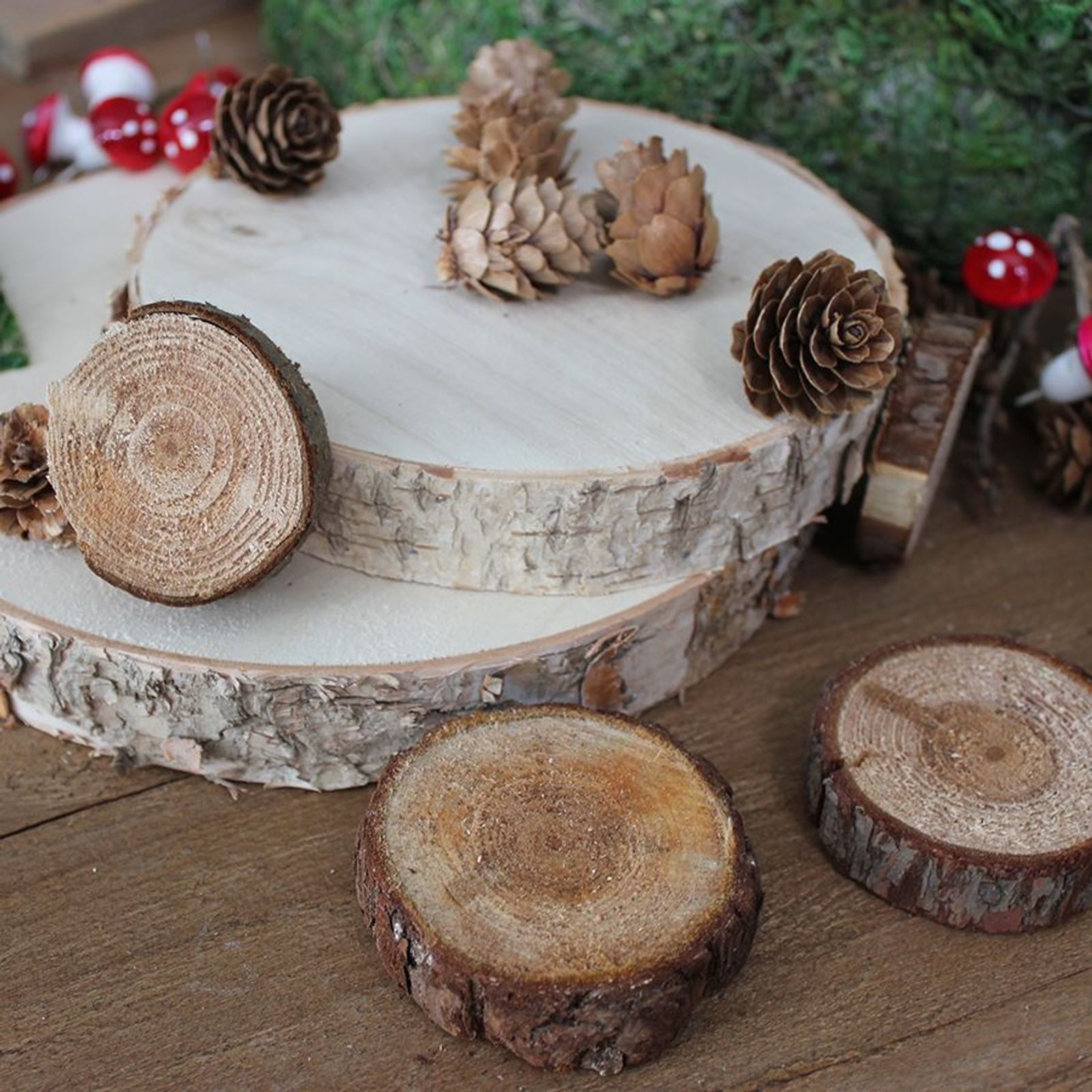 BURI Dekofigur Holz-Dekoscheiben zum Basteln Holzscheiben Baumscheiben Bastelholz Dek