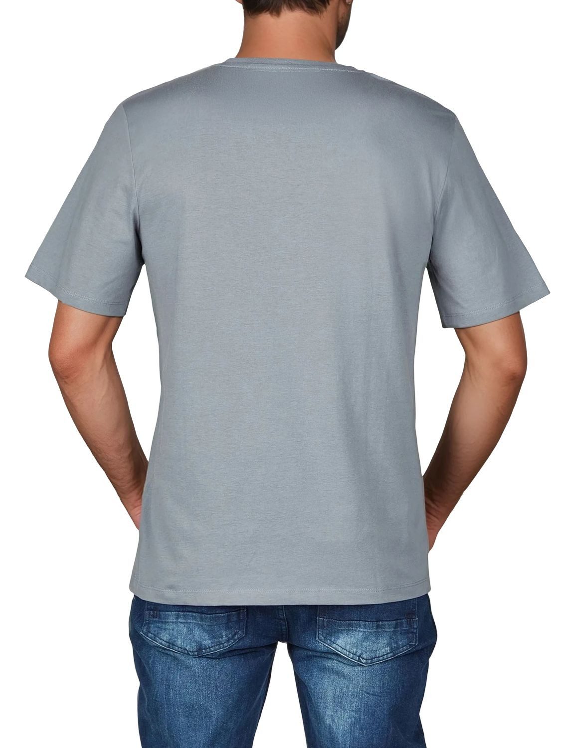 Jack & Jones T-Shirt Herren Logoprintshirt JJLINO Regualar Fit (4-tlg) Kurzarm Tee Shirt mit Rundhalsausschnitt aus 100% Baumwolle