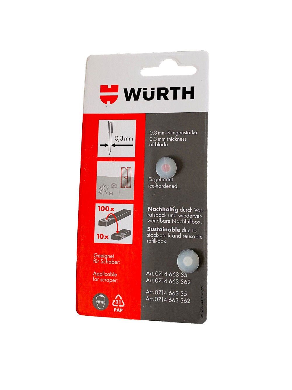 Würth Universalschaber Würth 10x Schaberklinge 1-fach nutzbar eisgehärtete Klinge