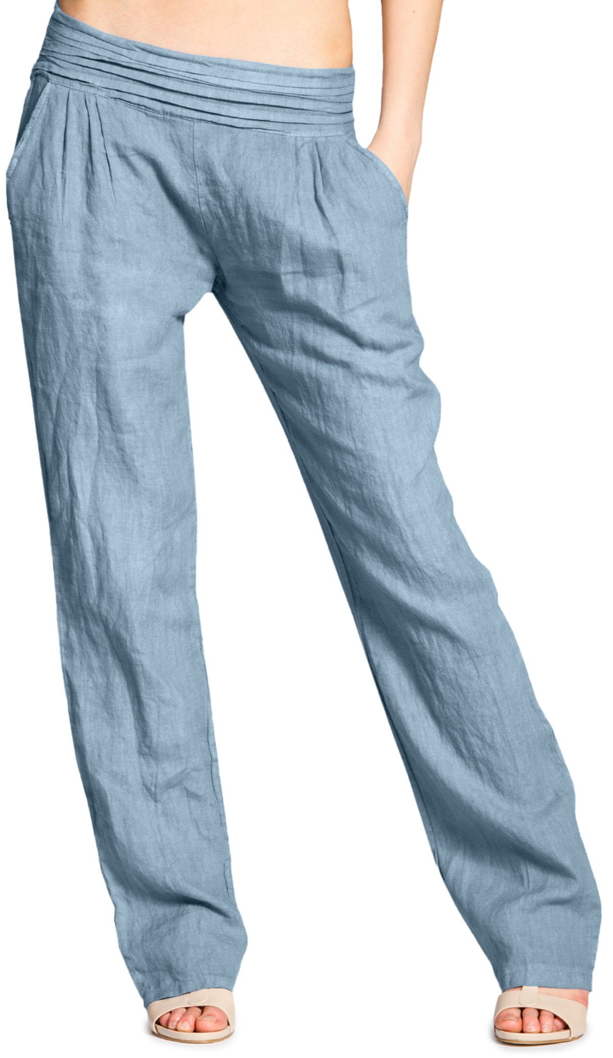 Caspar Leinenhose KHS020 Damen Casual Leinen günstig online kaufen