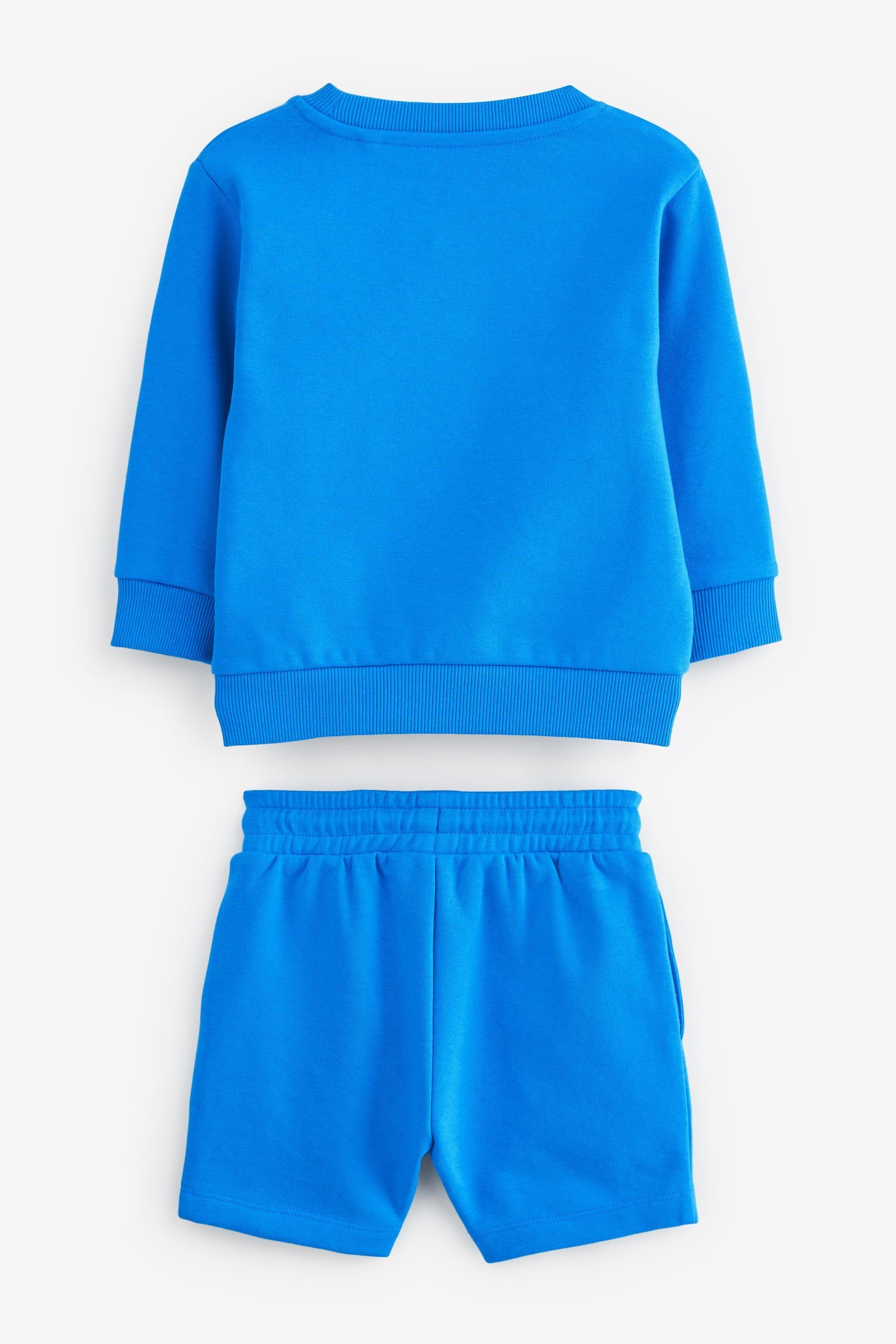 Next Sweatanzug Sweatshirt und Shorts Set Blue Cobalt im (2-tlg)
