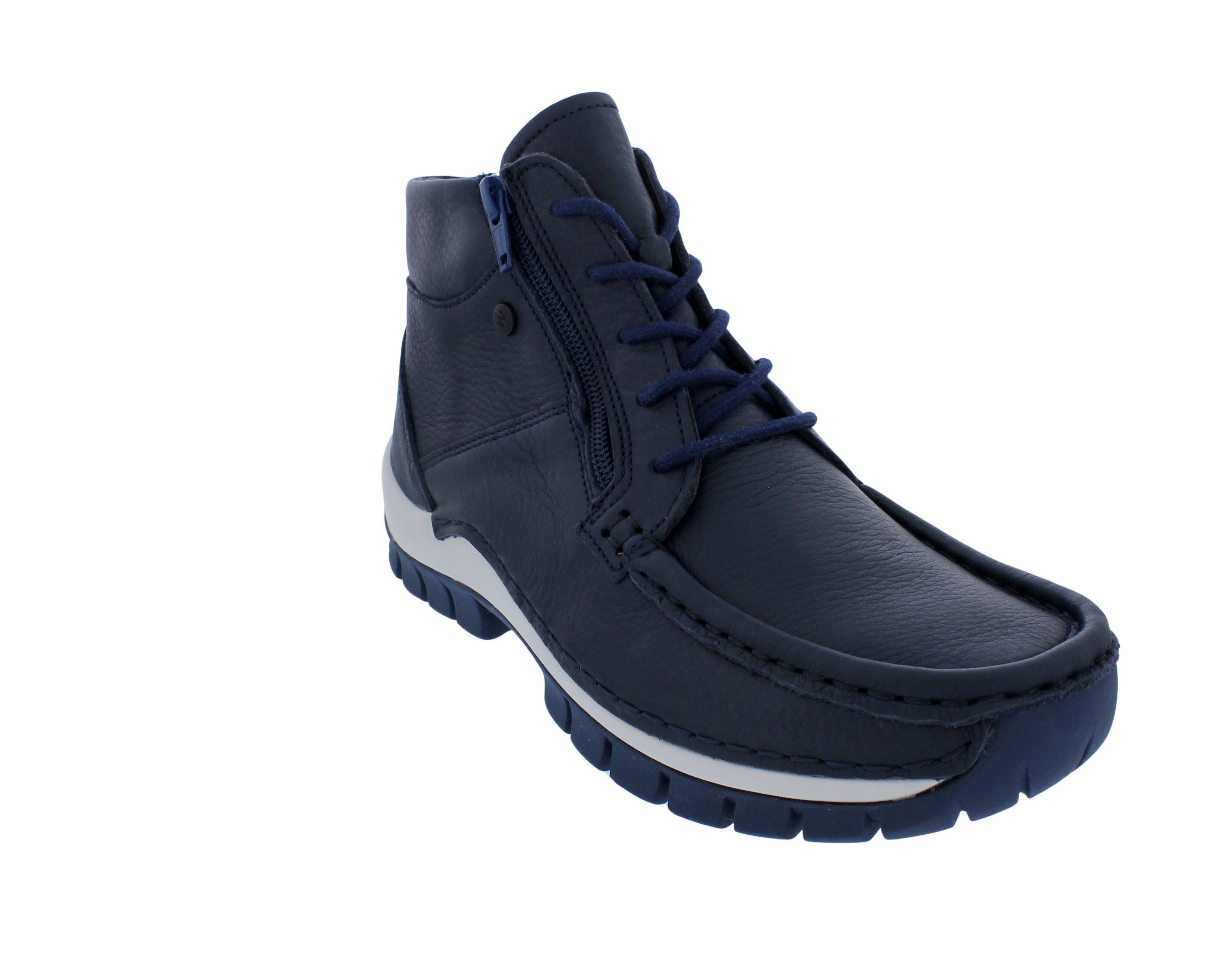 WOLKY Wolky Boost Bootie 0474030-820, Tresor - Glattleder, Denim (blau), Sch Schnürstiefel
