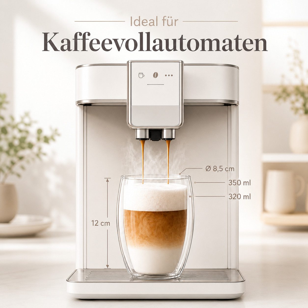 LAPRESO Latte-Macchiato-Glas Doppelwandig, Thermogläser Kaffeegläser Set 350 & 450 ml, 6-tlg., Borosilikatglas, 6er Set