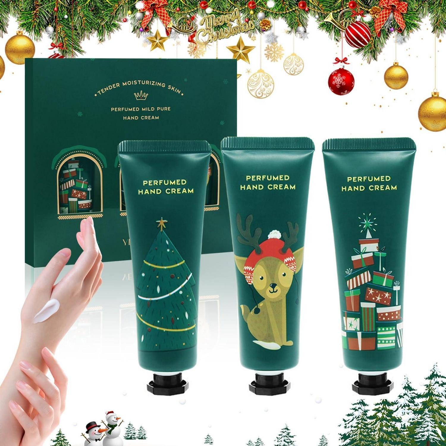 LuxusKollektion Handcreme Handcreme Set 3x30ml Feuchtigkeitsspendend Geschenk