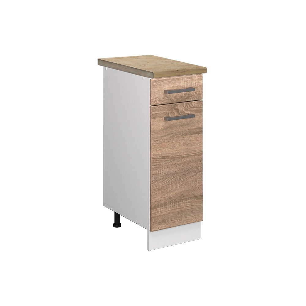 Vicco Unterschrank R-Line, Sonoma/Weiß, 30 cm, AP Eiche (1-St)