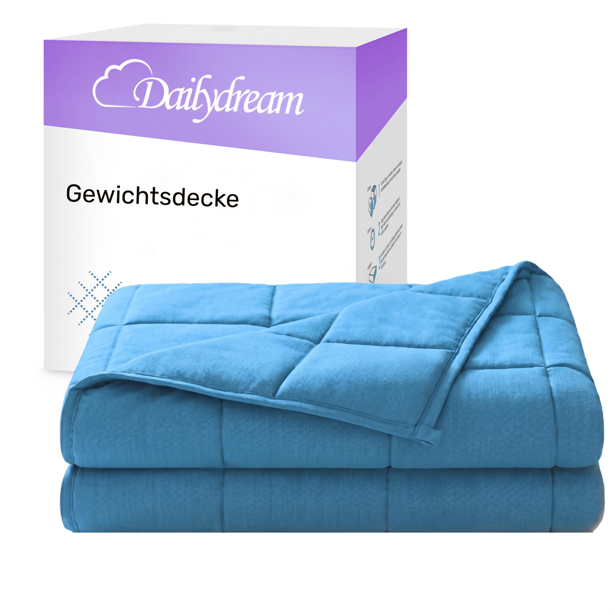 Dailydream Gewichtsdecke, beschwerte Therapiedecke für Erwachsene, 135x200 & 155x200 cm, Füllung: ungiftige Glasperlen, in verschiedenen Farben und Gewichten für einen ruhigen Schlaf