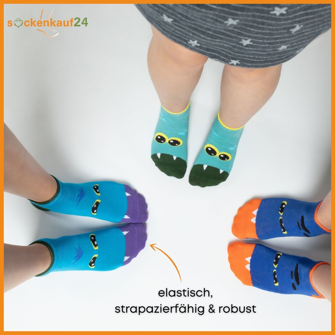 sockenkauf24 Sneakersocken 10 Paar Kinder Sneaker Socken Jungen & Mädchen Baumwolle Kindersocken (56511, 31-34) WP