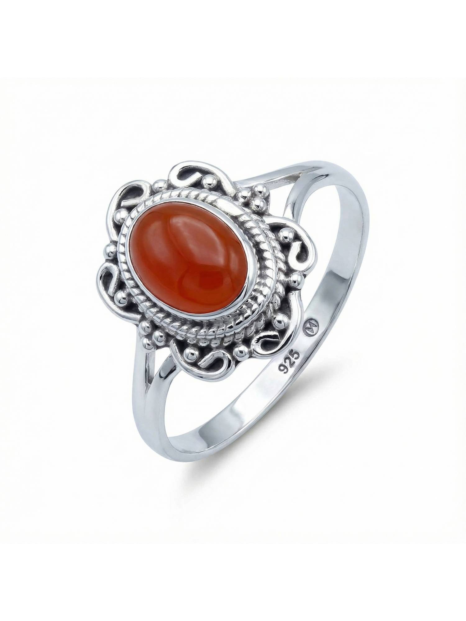 Silberring BANGAWAN aus 925 Silber mit Karneol