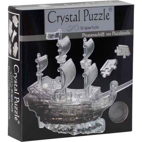 HCM KINZEL 3D-Puzzle Crystal Puzzle, Piratenschiff transparent, 101 Puzzleteile