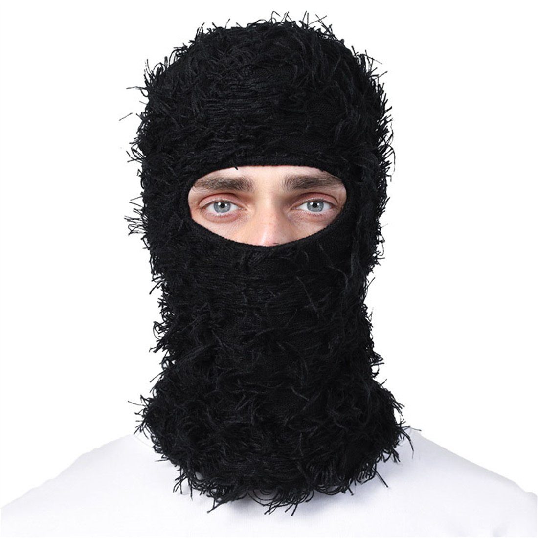 DÖRÖY Sturmhaube Winterliche warme Kopfbedeckungen, Balaclava-Mützen, Party-Masken Schwarz