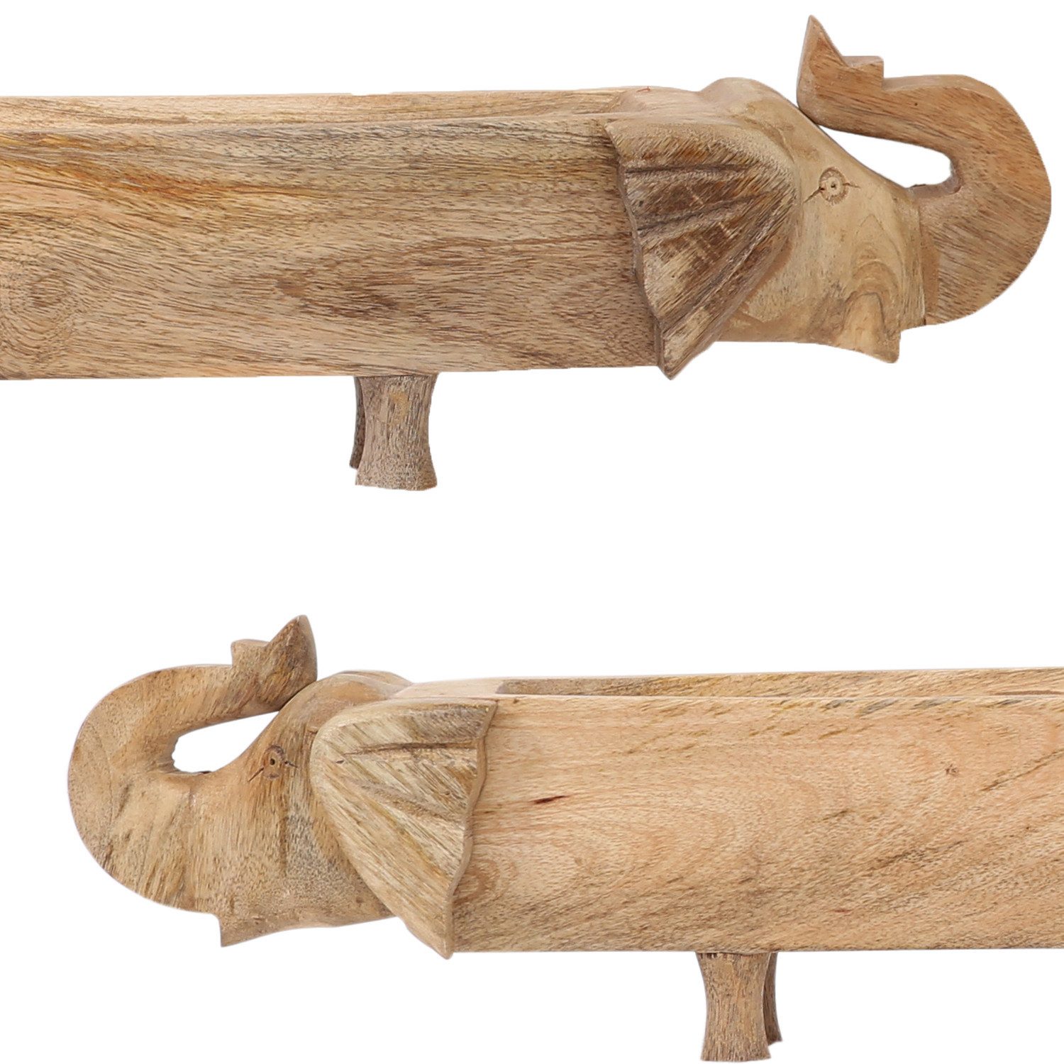 Marrakesch Orient & Mediterran Interior Dekotablett Vintage Holzschale Aloka handgefertigt aus Altholz in Braun 88 cm (1 St), 88cm lang