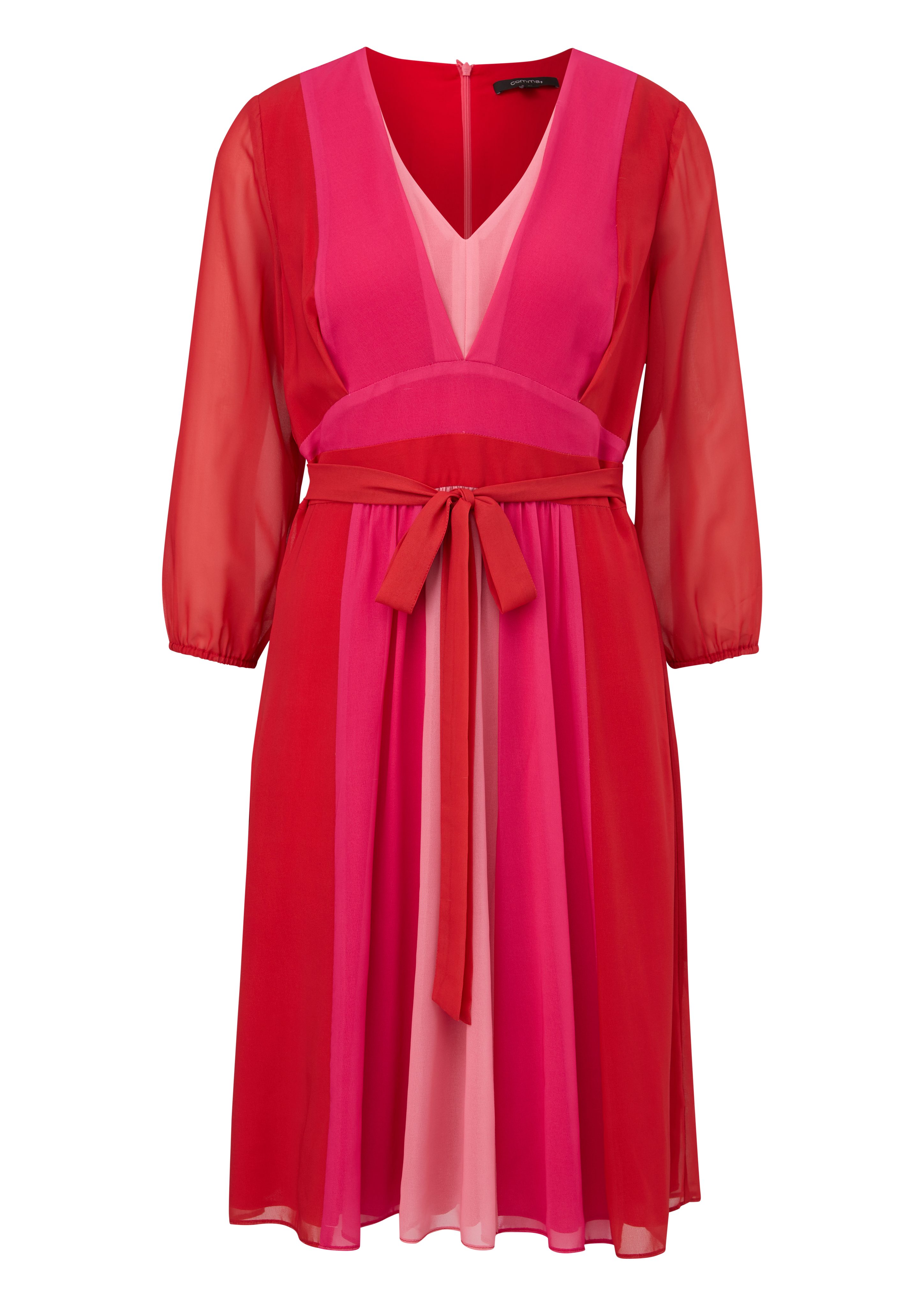 Comma Maxikleid Kurzes Kleid mit Bindegürtel günstig online kaufen