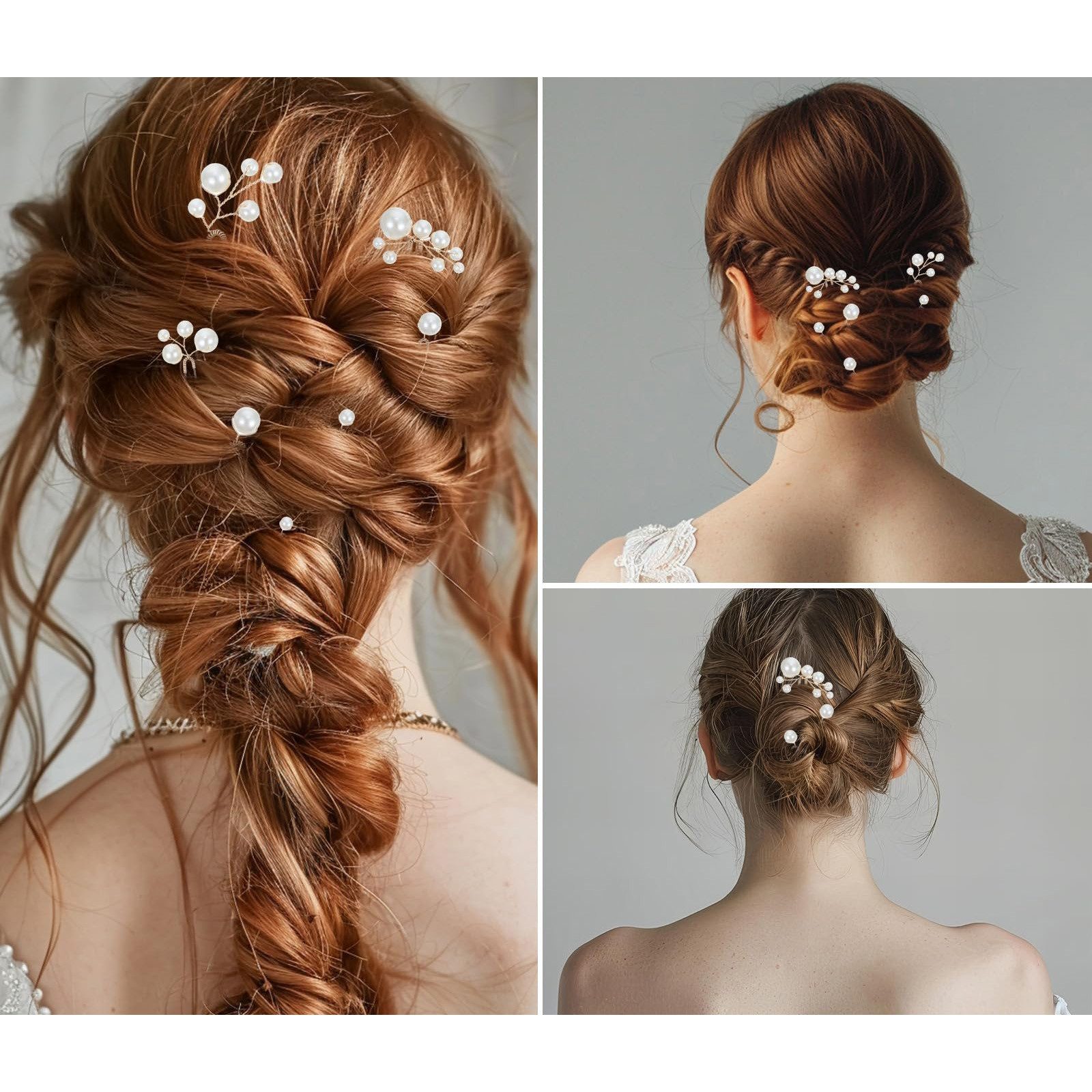 Oemmn Haarnadeln 12er Set Perlen Haarnadeln – Elegante U-förmige Braut Haaraccessoires, 12-tlg., für Hochzeit, Brautjungfern, Party & Abschlussball – Bild 2 von 5