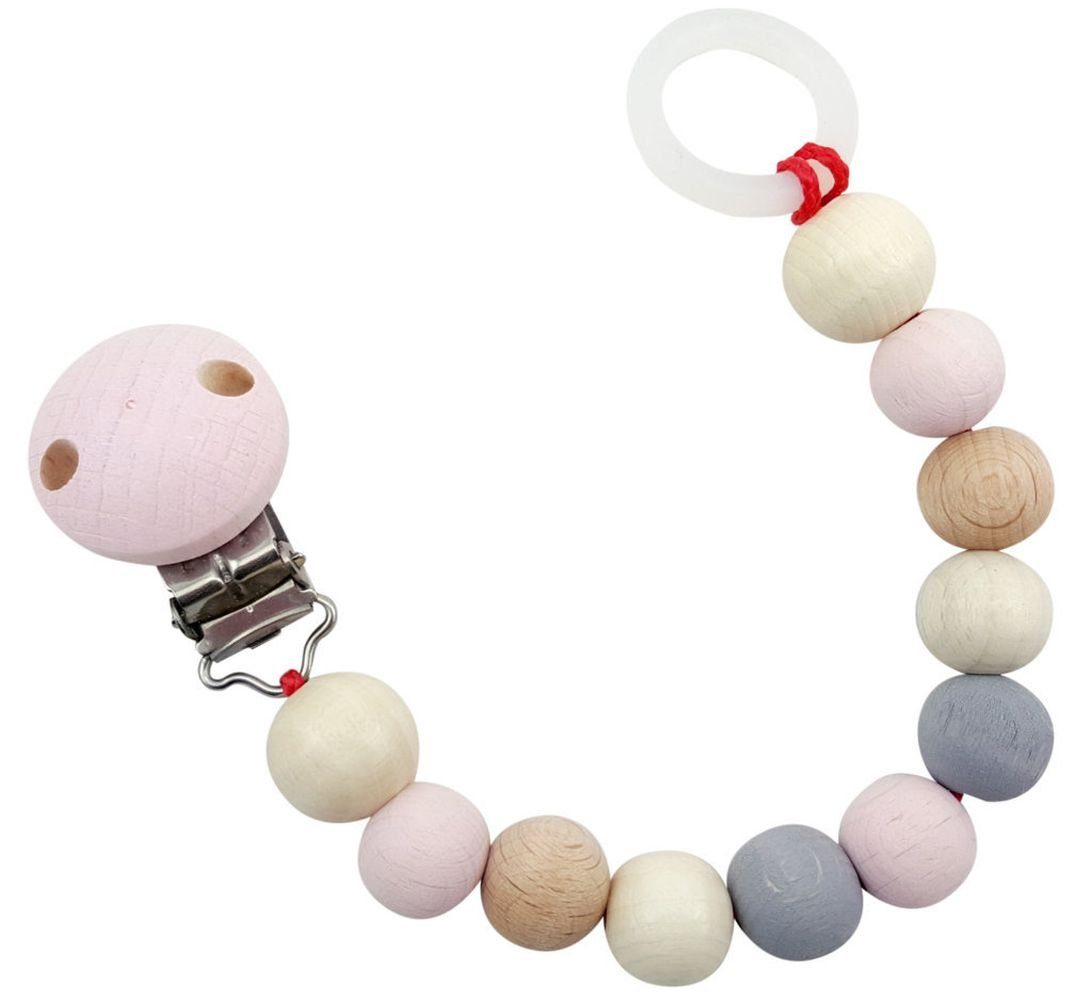 Kinderwagenkette Babyspielzeug Schnullerkette natur rosa BxLxH 30x20x210mm NEU