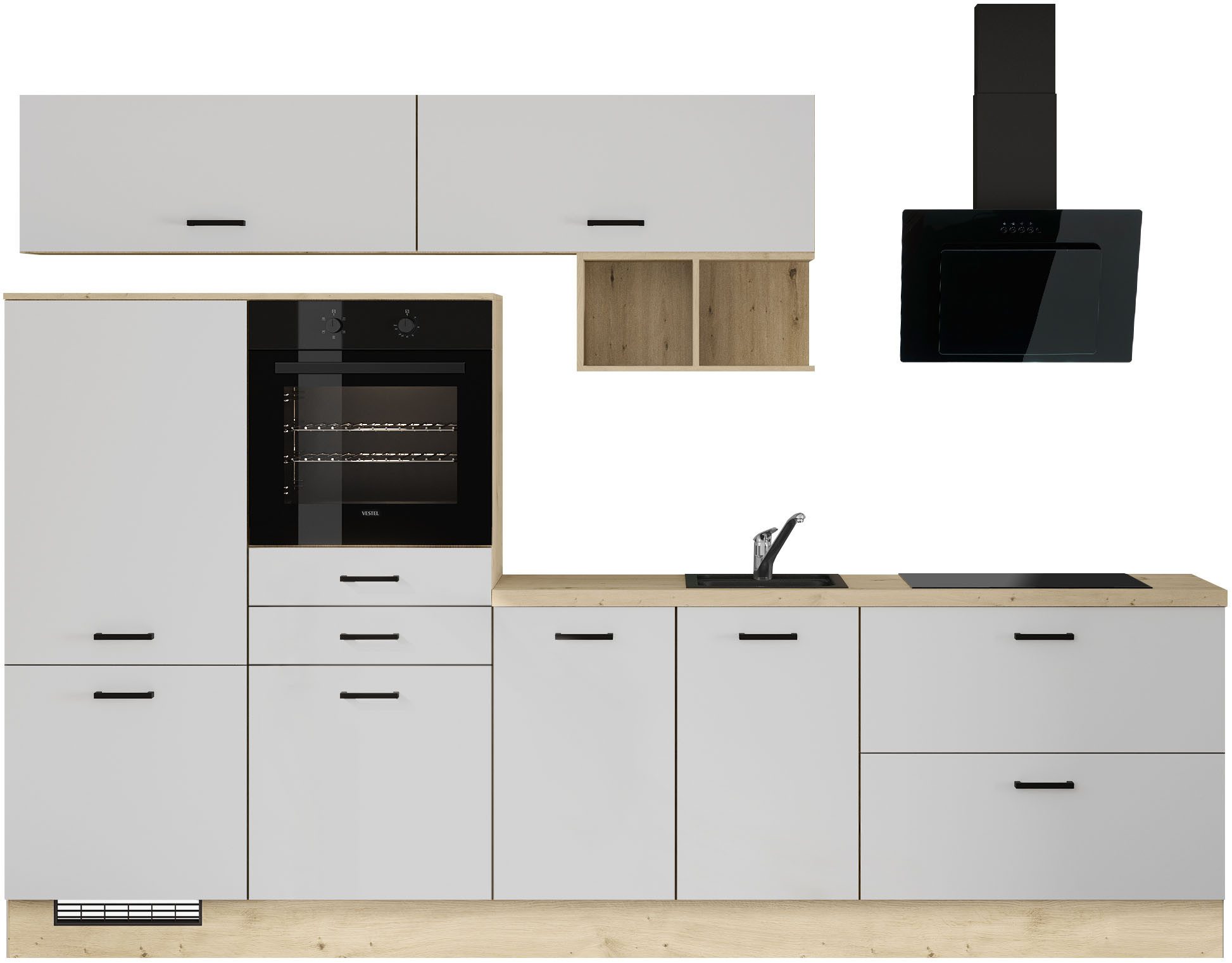 IMPULS KÜCHEN Кухніzeile "München", Ausrichtung wählbar, Schubkästen mit Soft-Close, vormontiert, wahlweise mit E-Geräten