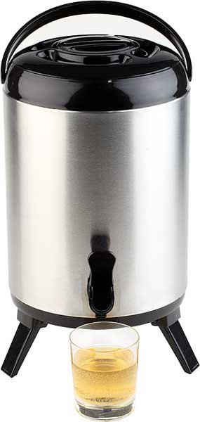 APS Getränkespender Iso-Dispenser, Edelstahl, für heiße und kalte Getränke, 9,5 Liter