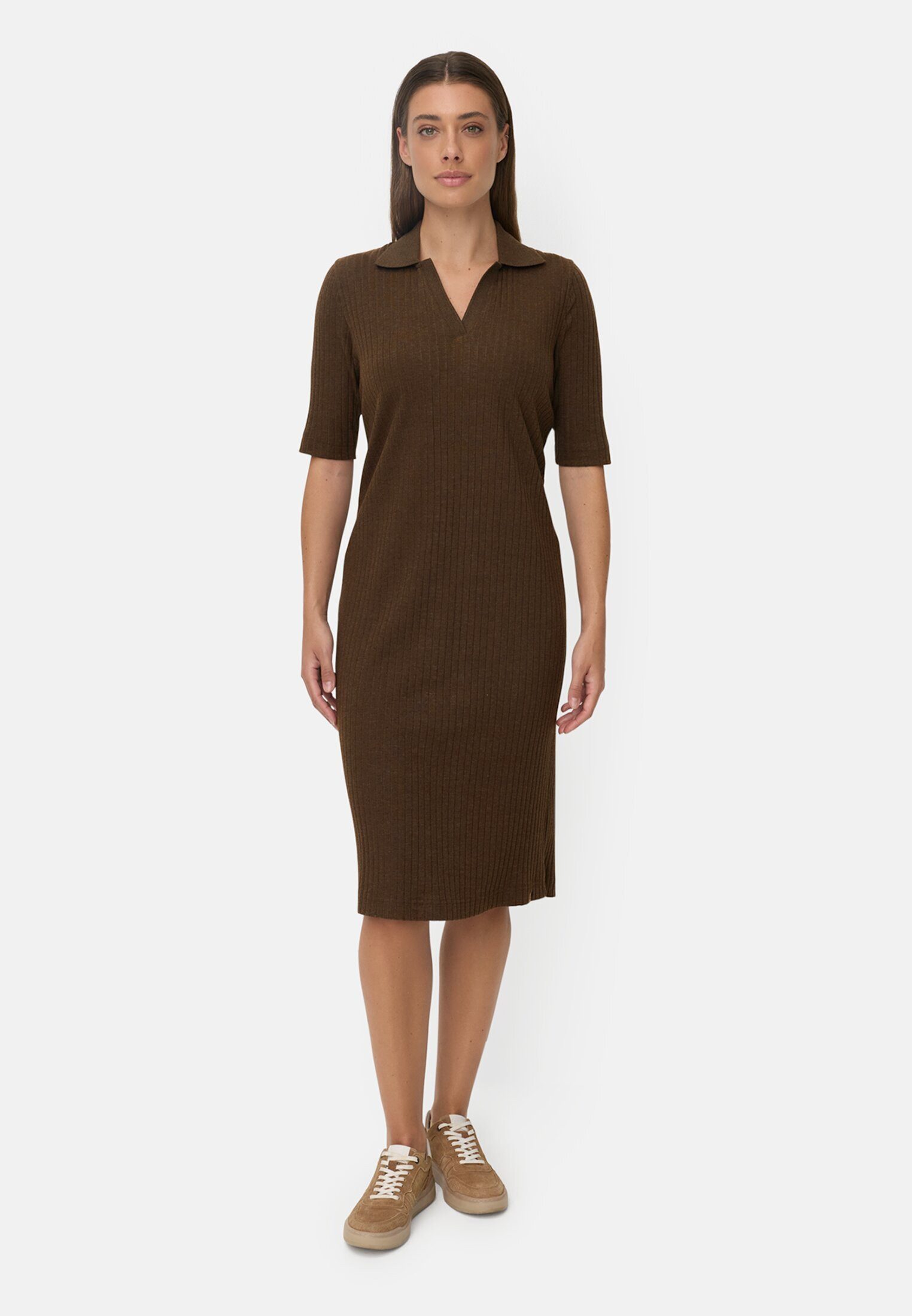 camel active Shirtkleid aus Baumwollgemisch Kurzarm