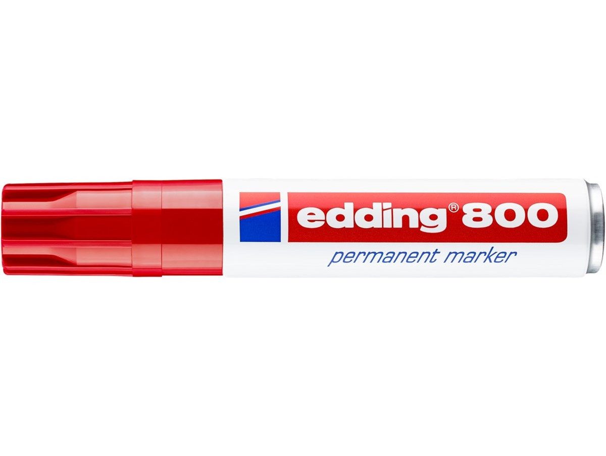 edding Permanentmarker Permanentmarker 800 Keilspitze 4-12 mm Rot, nachfüllbar, geruchsarm, lichtbeständig