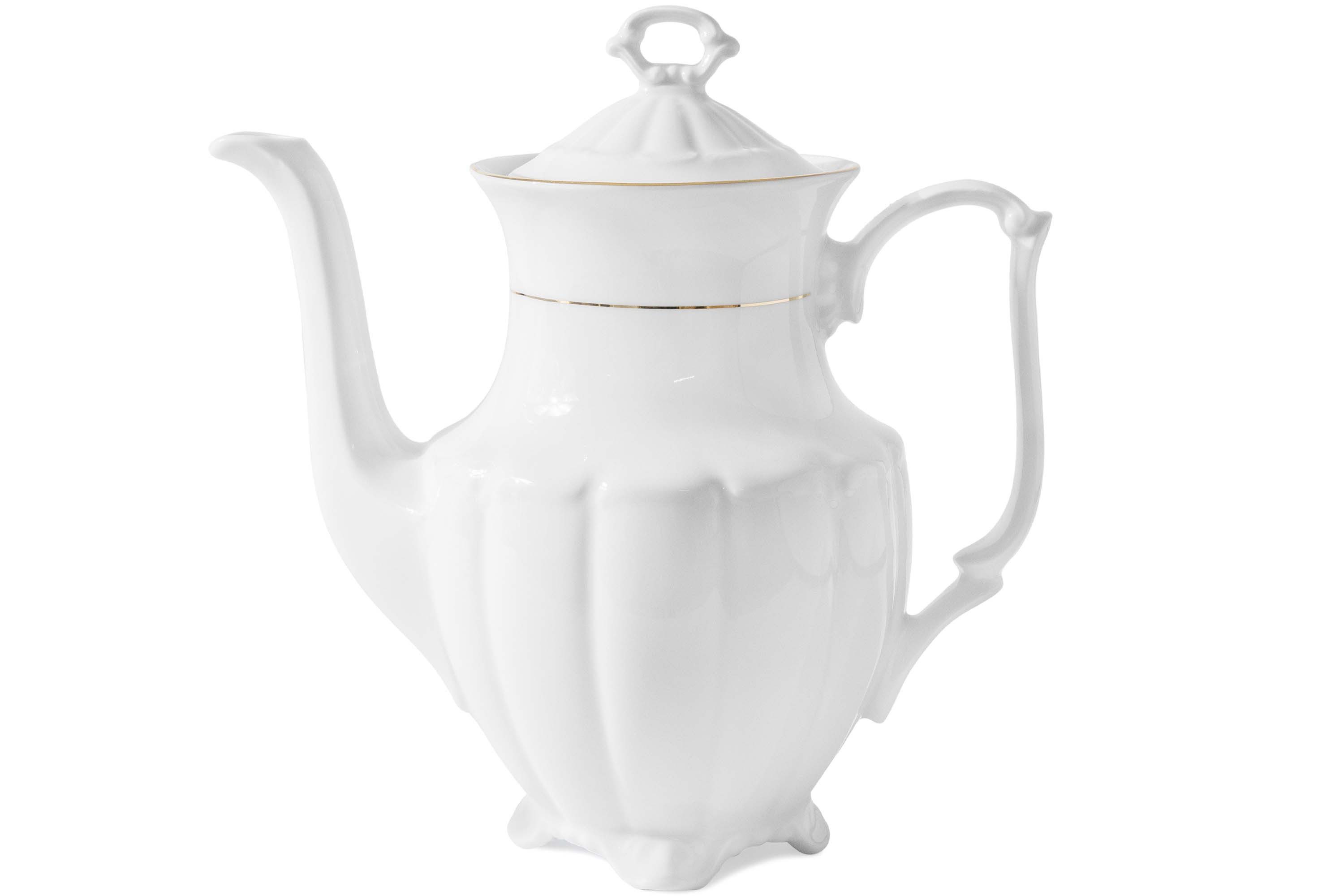 KONSIMO® Teekanne CHODZIEZ MARIA TERESA Кувшины, Kaffeekanne, Porzellankanne, 1.6 l, Premium-Porzellan, mit Deckel, Handdekoration in echtem Gold