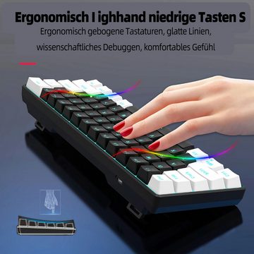 Welikera Gaming Tastatur, 61 Tasten Bunte mechanische Gaming Tastatur Gaming-Tastatur