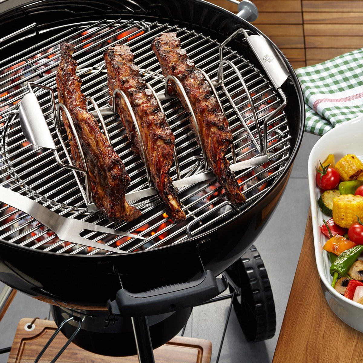 GEFU Sparerib-Halter Spareribs Halter Bbq Edelstahl Sweet Rack Lecker S