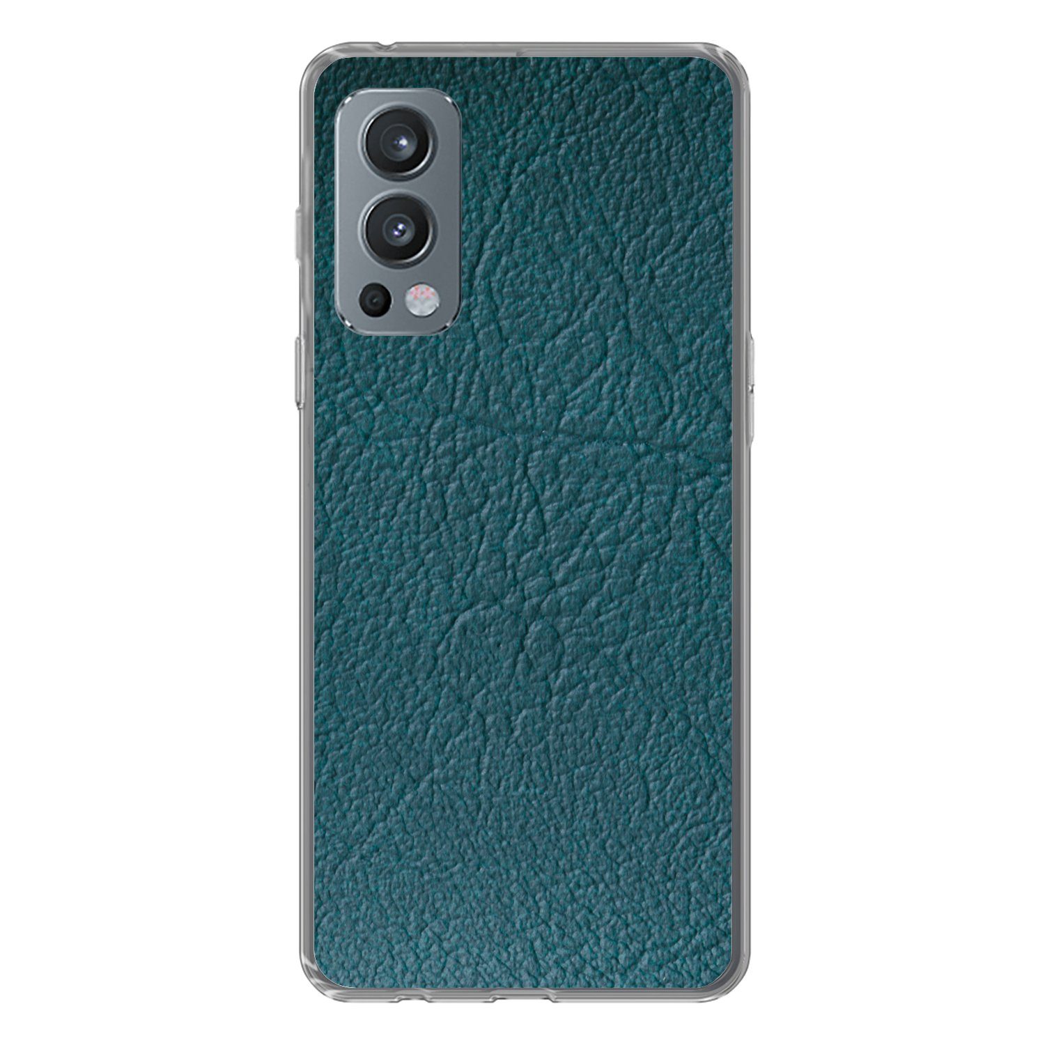 MuchoWow Handyhülle für OnePlus Nord 2 5G Leder - Lederoptik - Grün - Blau, Phone Case, Silikon, Schutzhülle Dünn