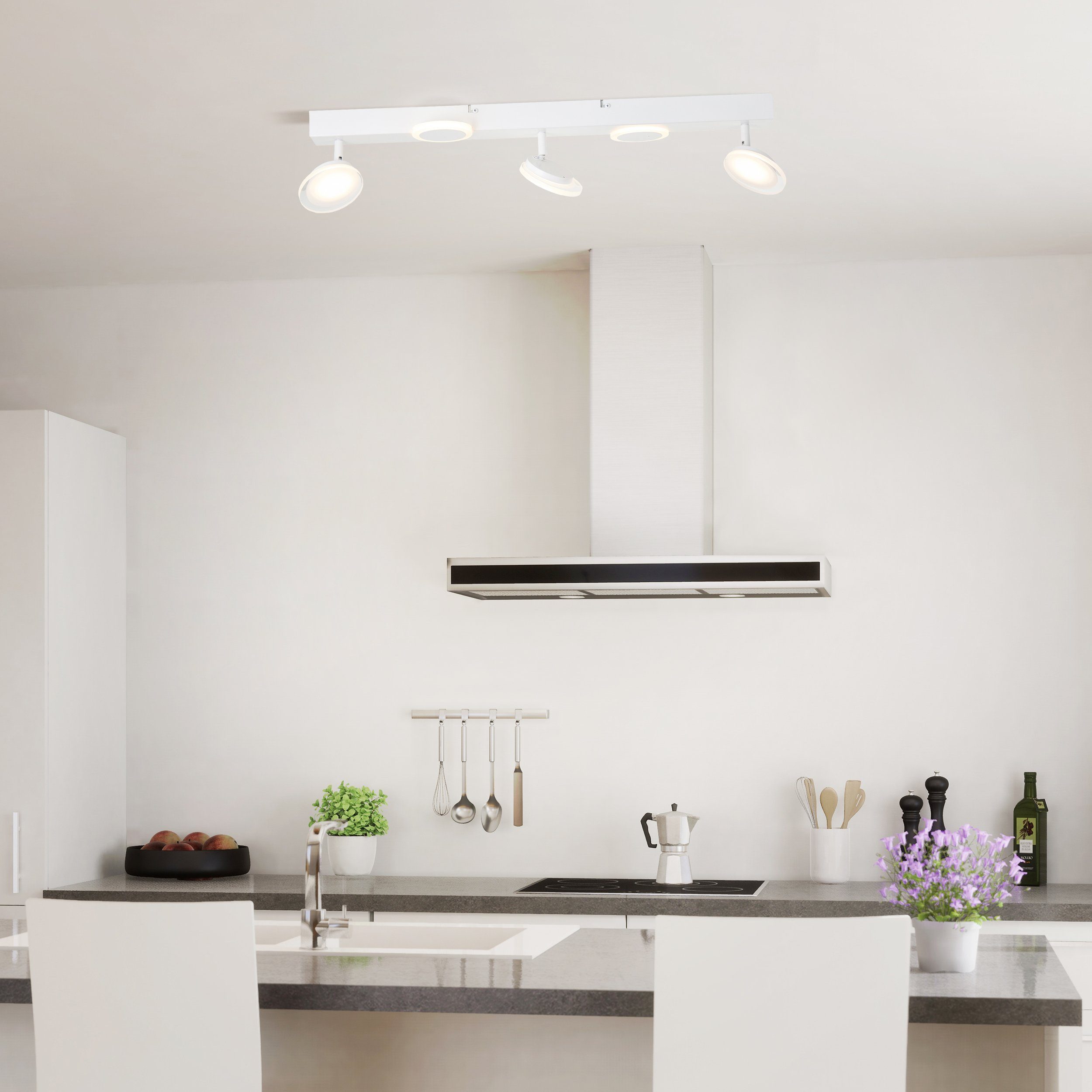Lightbox LED Deckenstrahler, x cm, 2800 warmweiß, LED x 22 integriert, W, 16 15 70 LED weiß schwenkbar, lm, fest Spotbalken