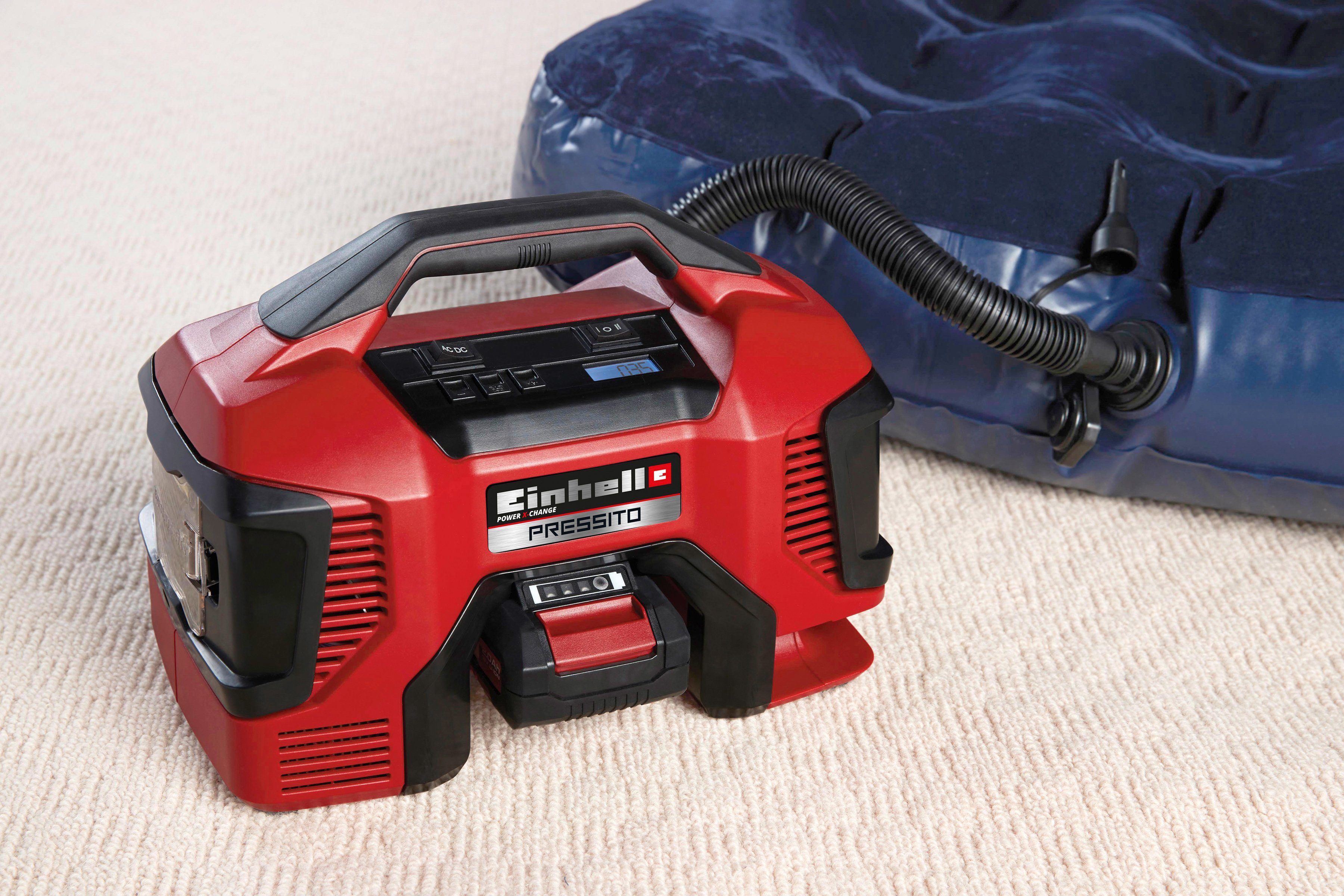Einhell Kompressor Pressito, 90 W, max. 11 bar, 20 l, Power X-Change, Inkl. Adapter-Set, ohne Akku & Ladegerät