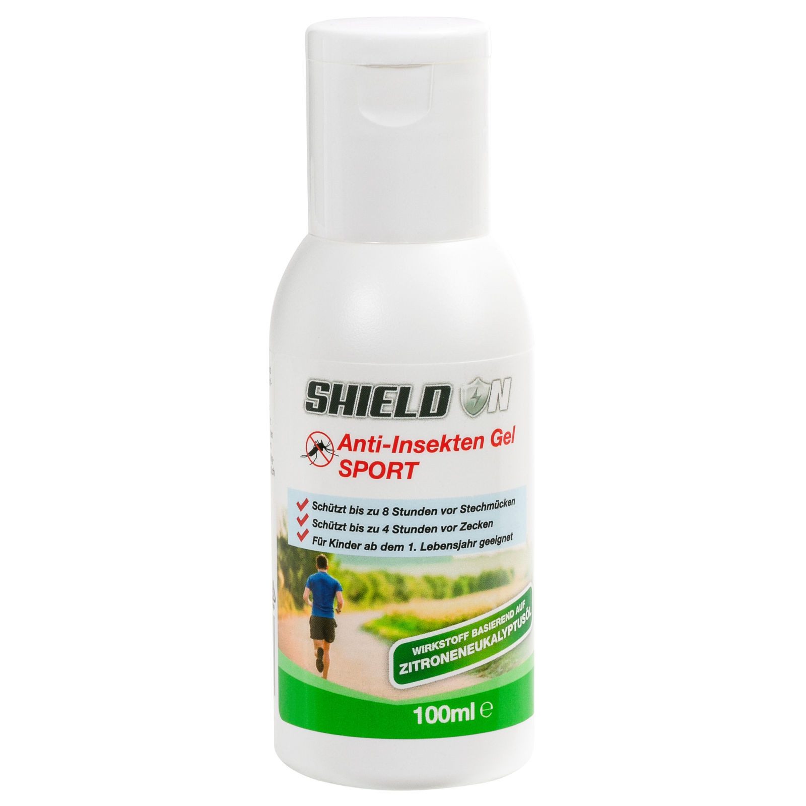 Shield On Insektenspray Sport Gel 100 ml, schützt vor Mücken und Zecken