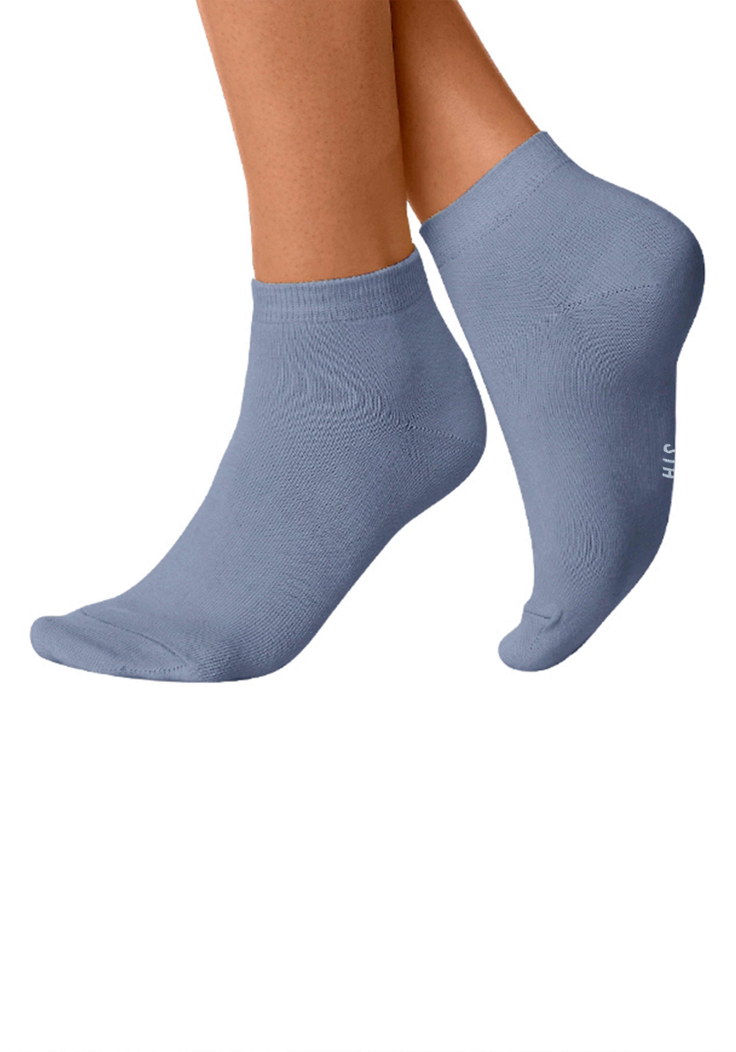 H.I.S Kurzsocken Damen Sport Basic Socken, Laufsocken ohne Frottee (Packung, 10-Paar, Großpackung) mit verstärkter Ferse und Spitze