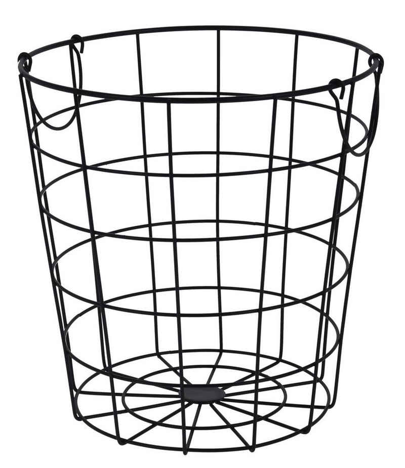 Spetebo Drahtkorb Metall Gitter Korb schwarz mit Henkeln - 29 cm (Stück, 1 St., Aufbewahrungskorb), Aufbewahrungskorb für Deko und Accessoires